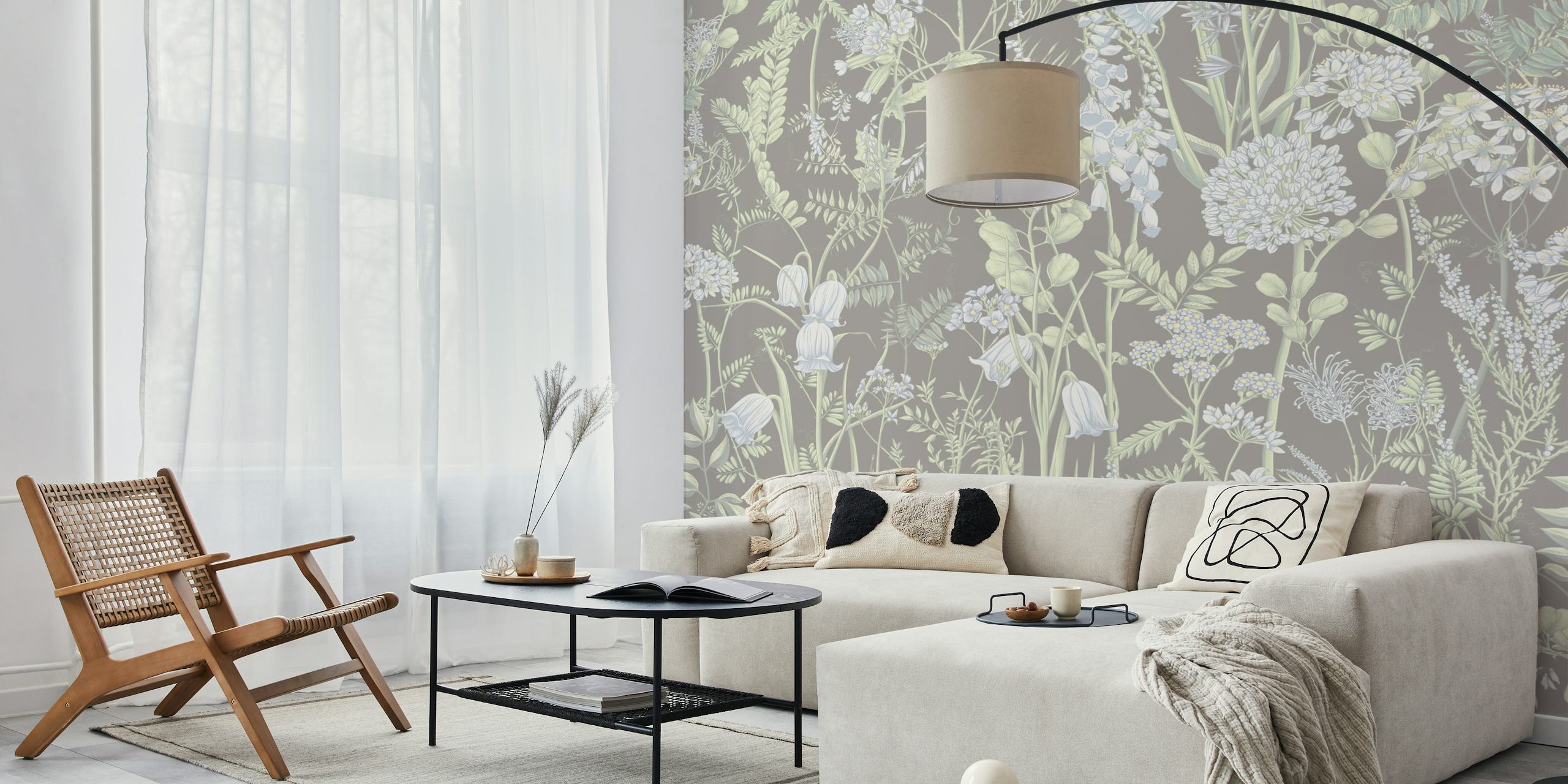 Botany pattern 14 Blumen Tapete in einem Raum