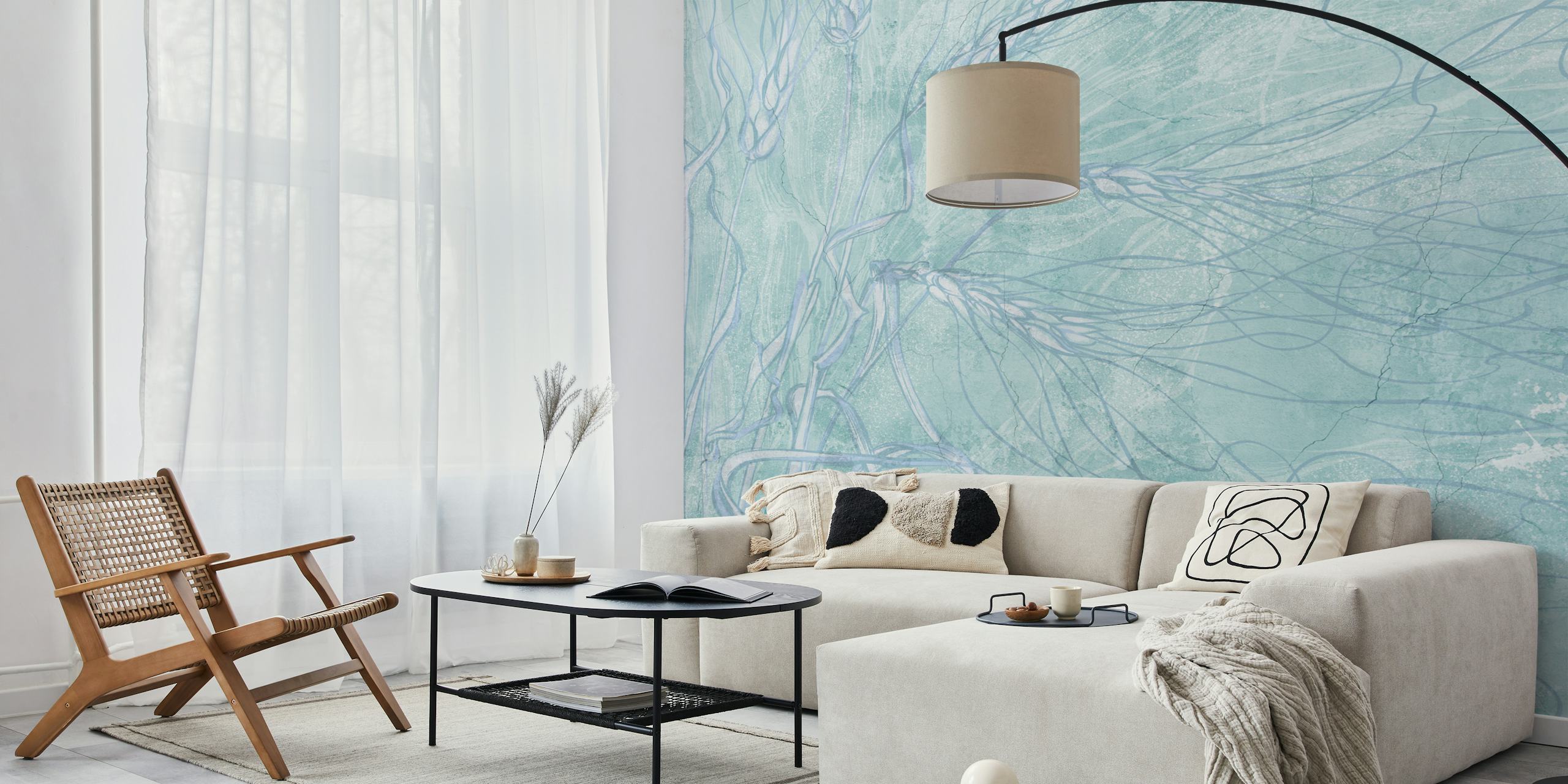 Wallpaper design featuring ears of wheat