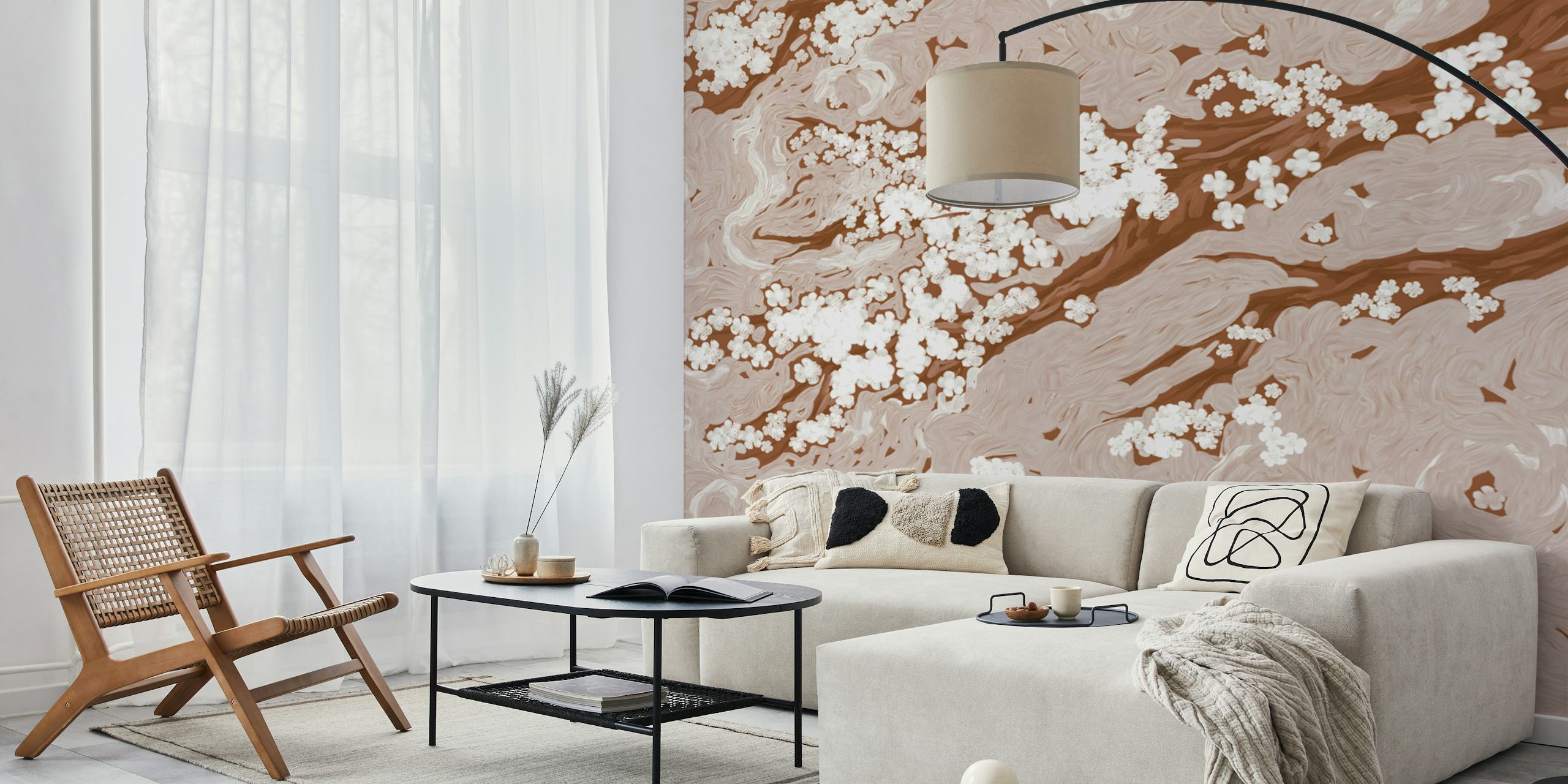 Blossoms in Gentle Breeze wallpaper in a room