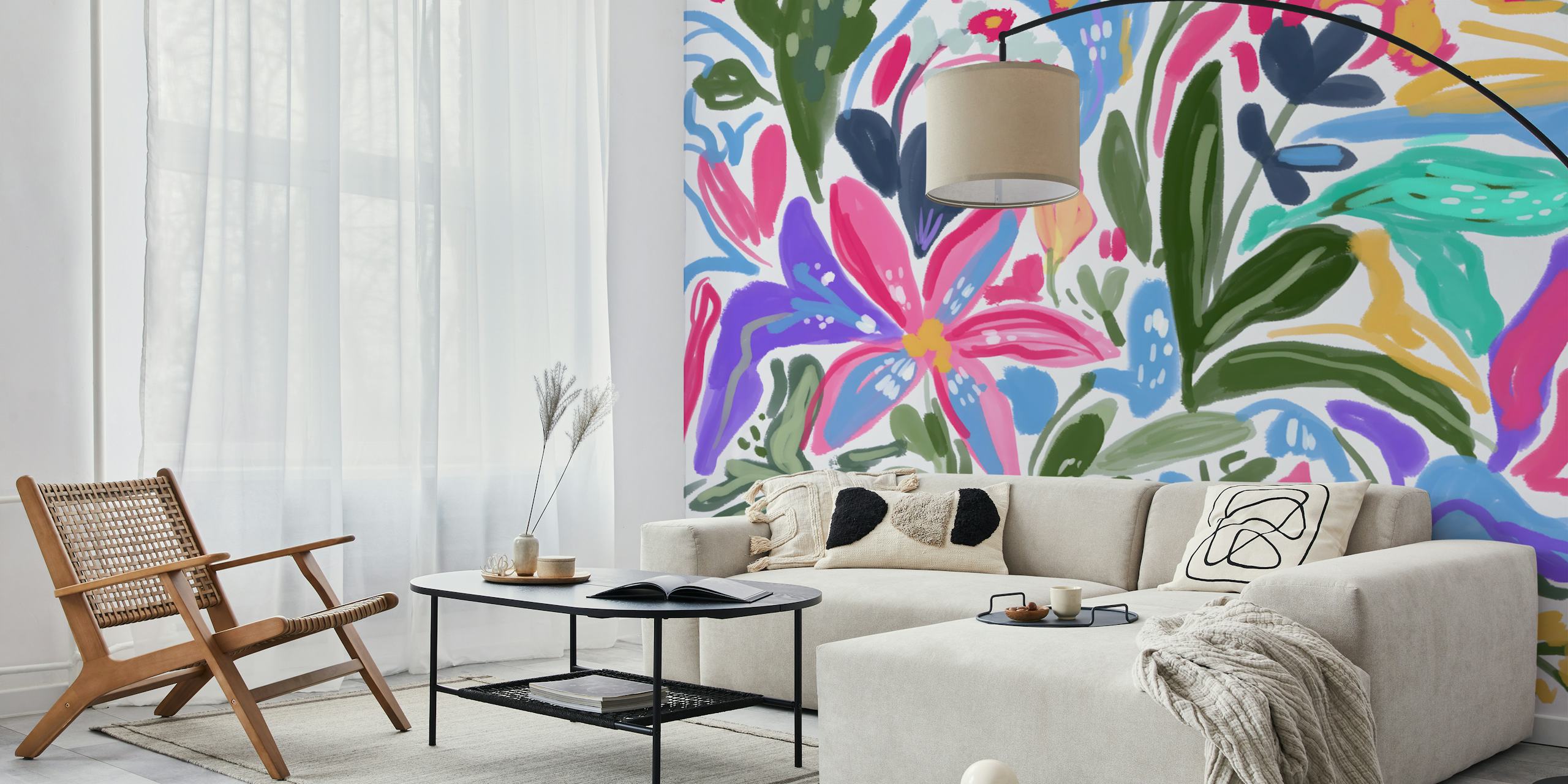 Ταπετσαρία Floral Fiesta Harmony σε ένα δωμάτιο