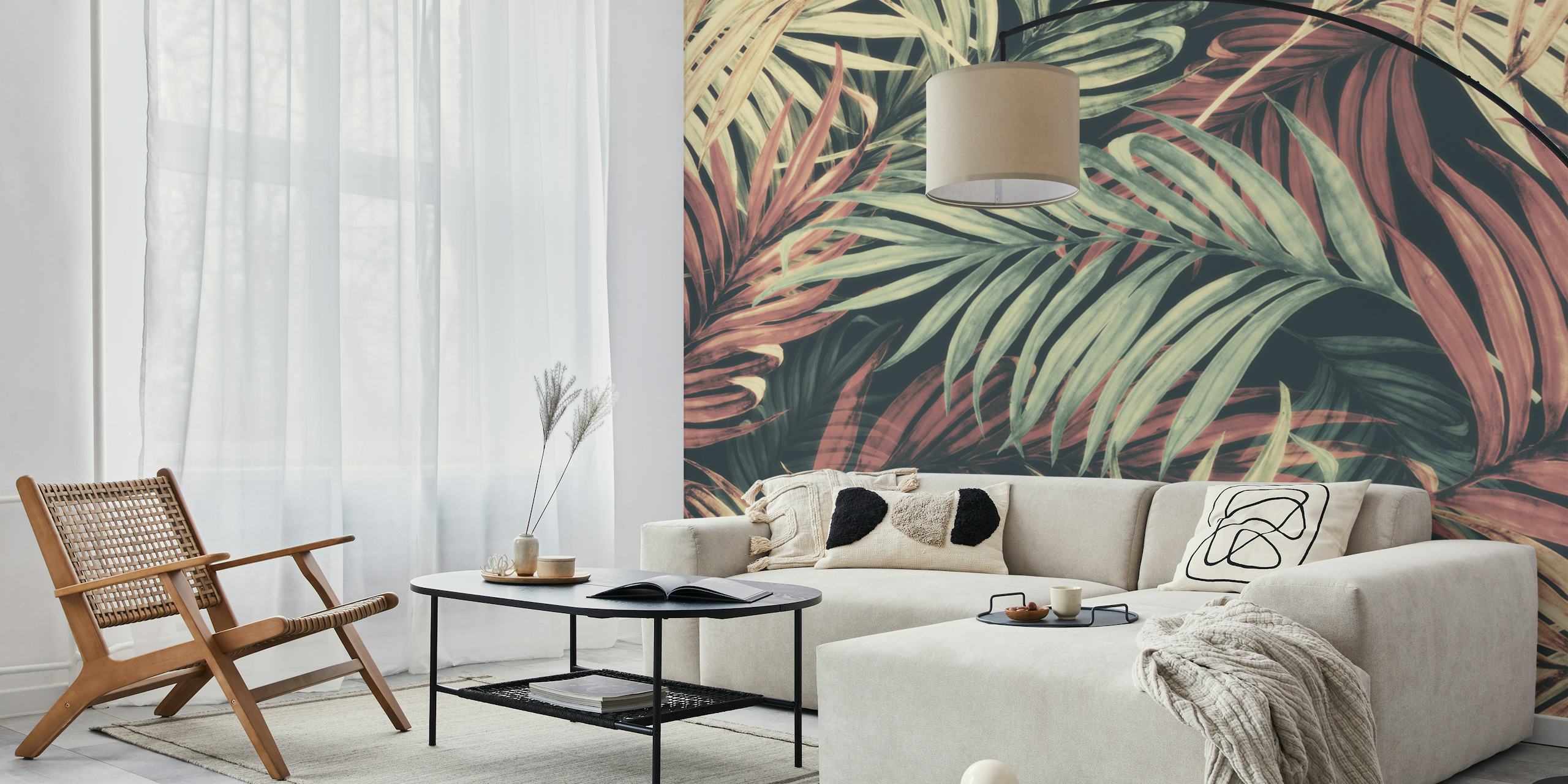 Palm Leaves05 Jumbo ταπετσαρία σε ένα δωμάτιο