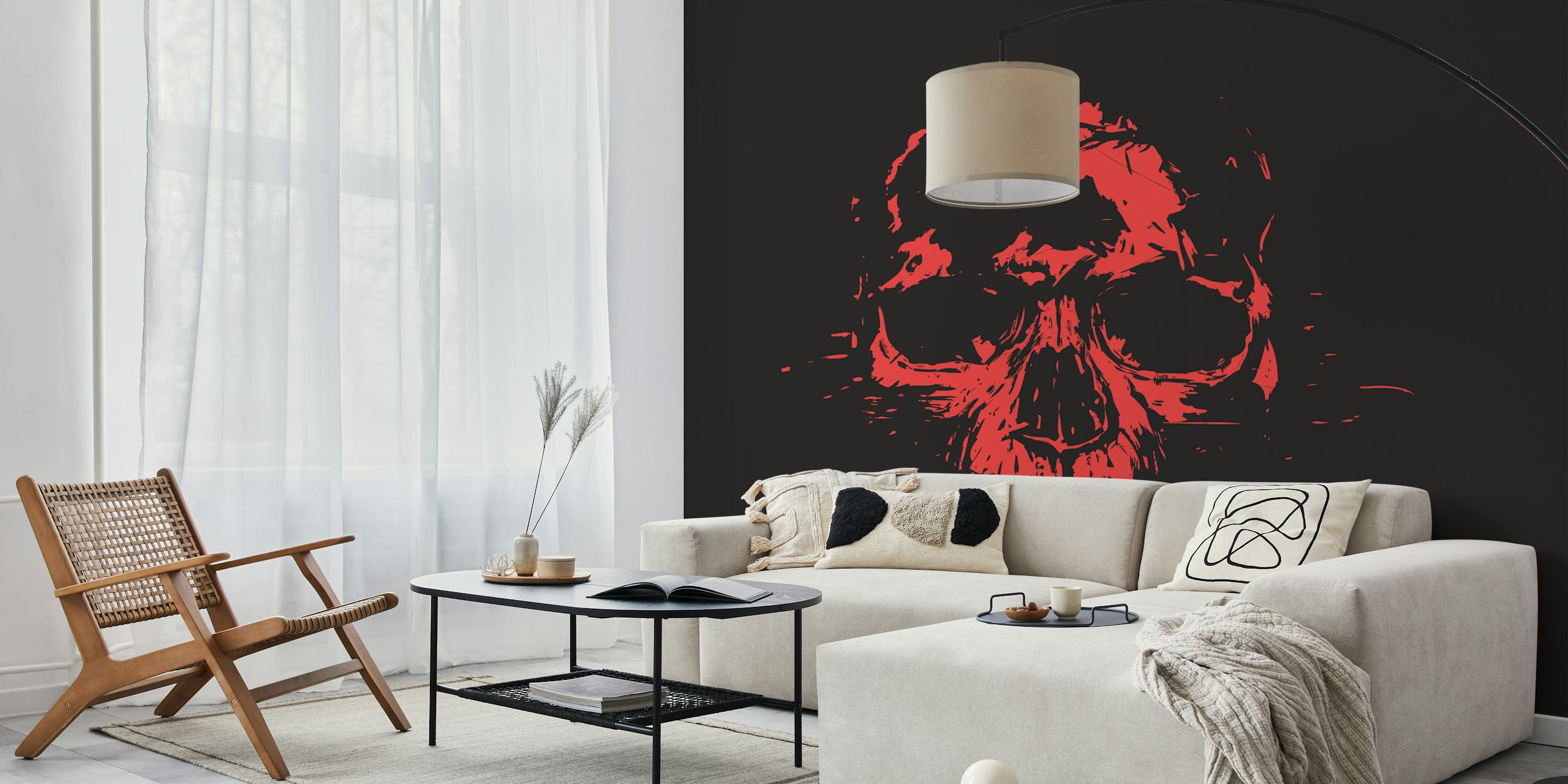 Ταπετσαρία Halloween Skull σε ένα δωμάτιο