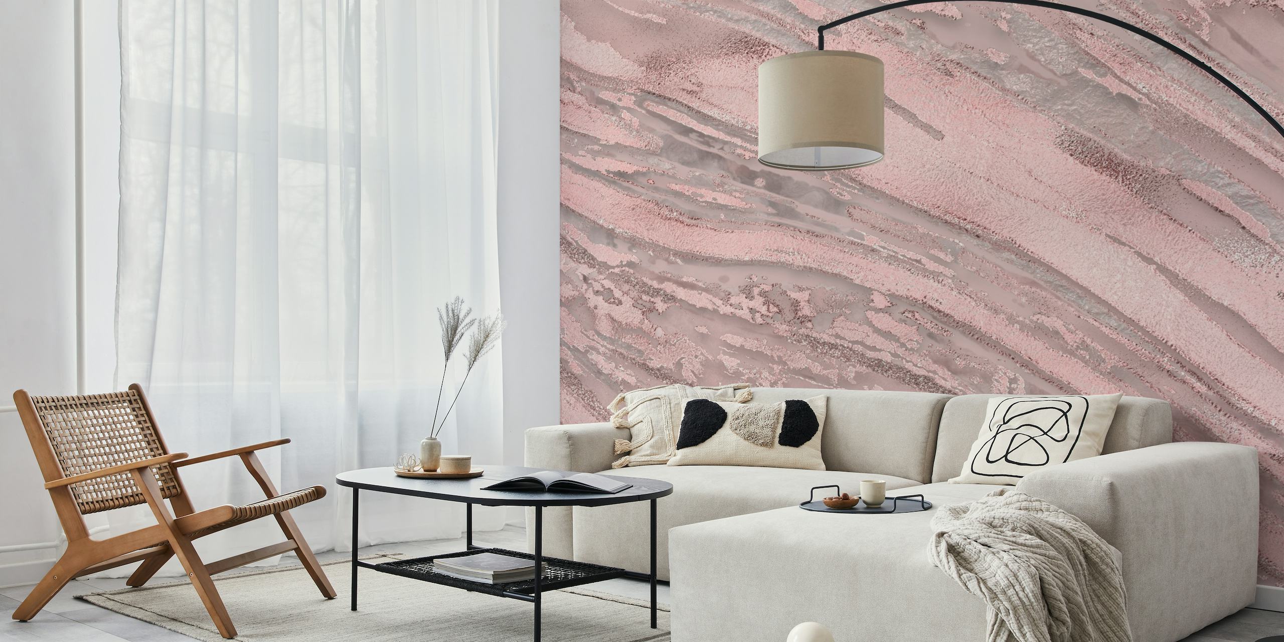 Blush Pink Marble Gemstone papel de parede
