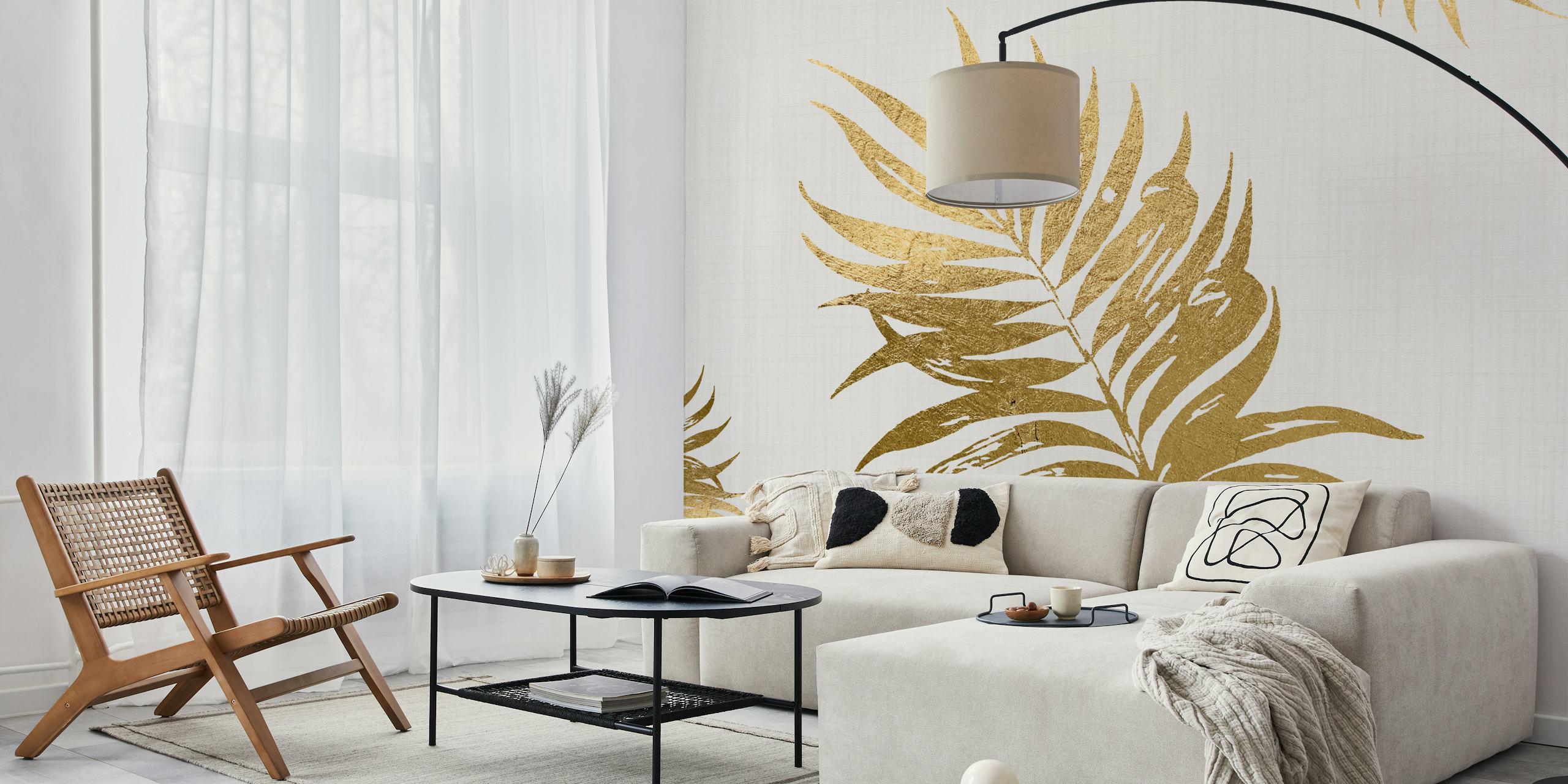 Papel pintado Leaf Golden en un entorno interior