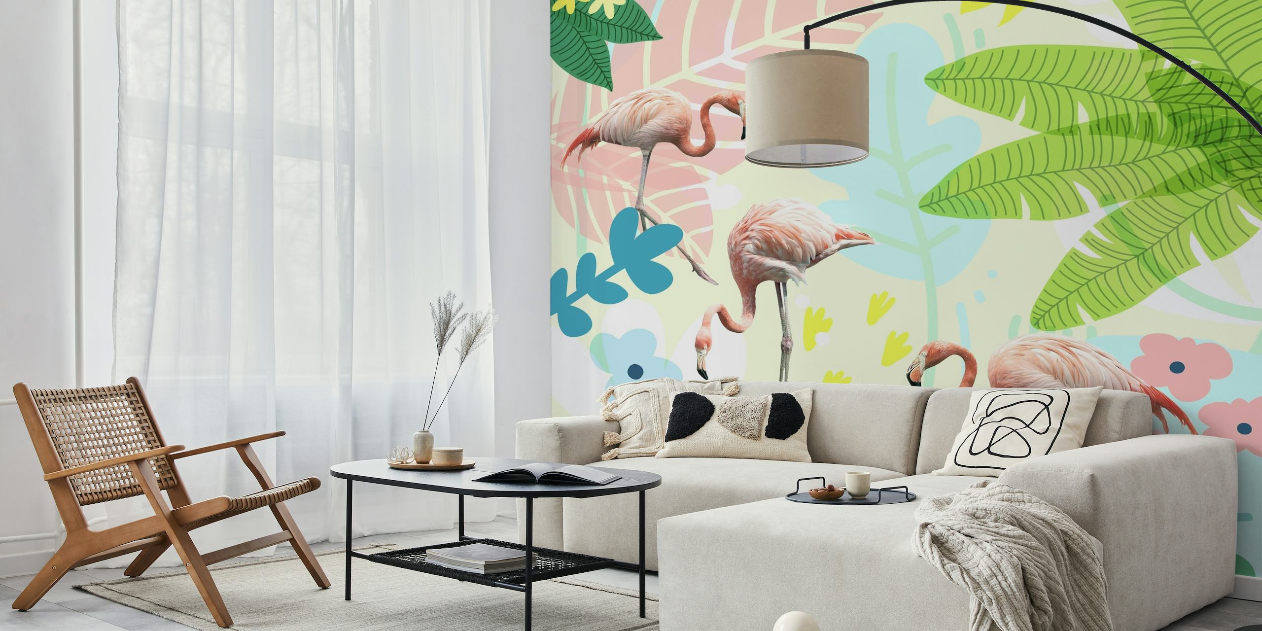 Flamingo Jungle wallpaper