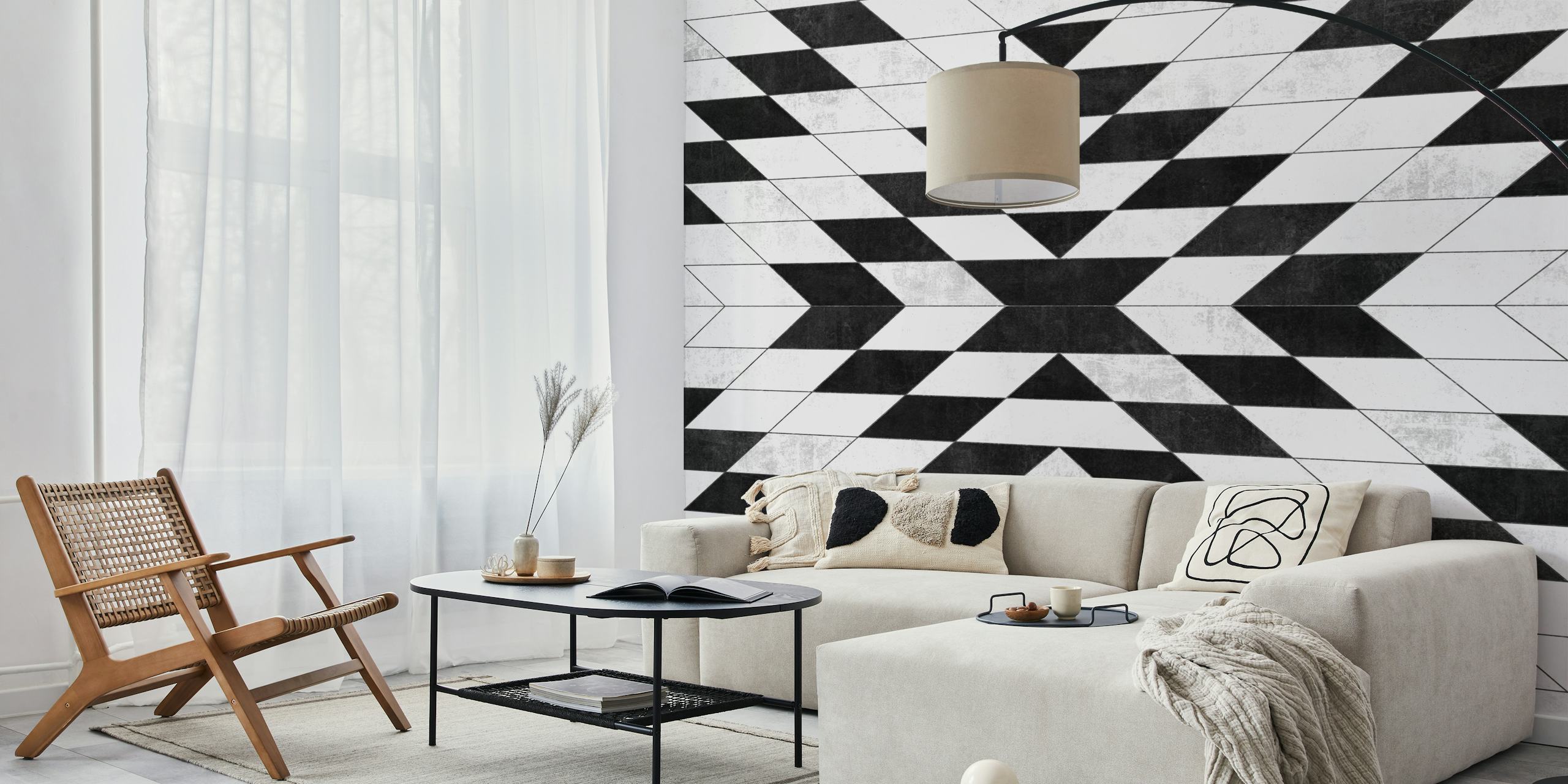 Urban tribal pattern wallpaper in a room