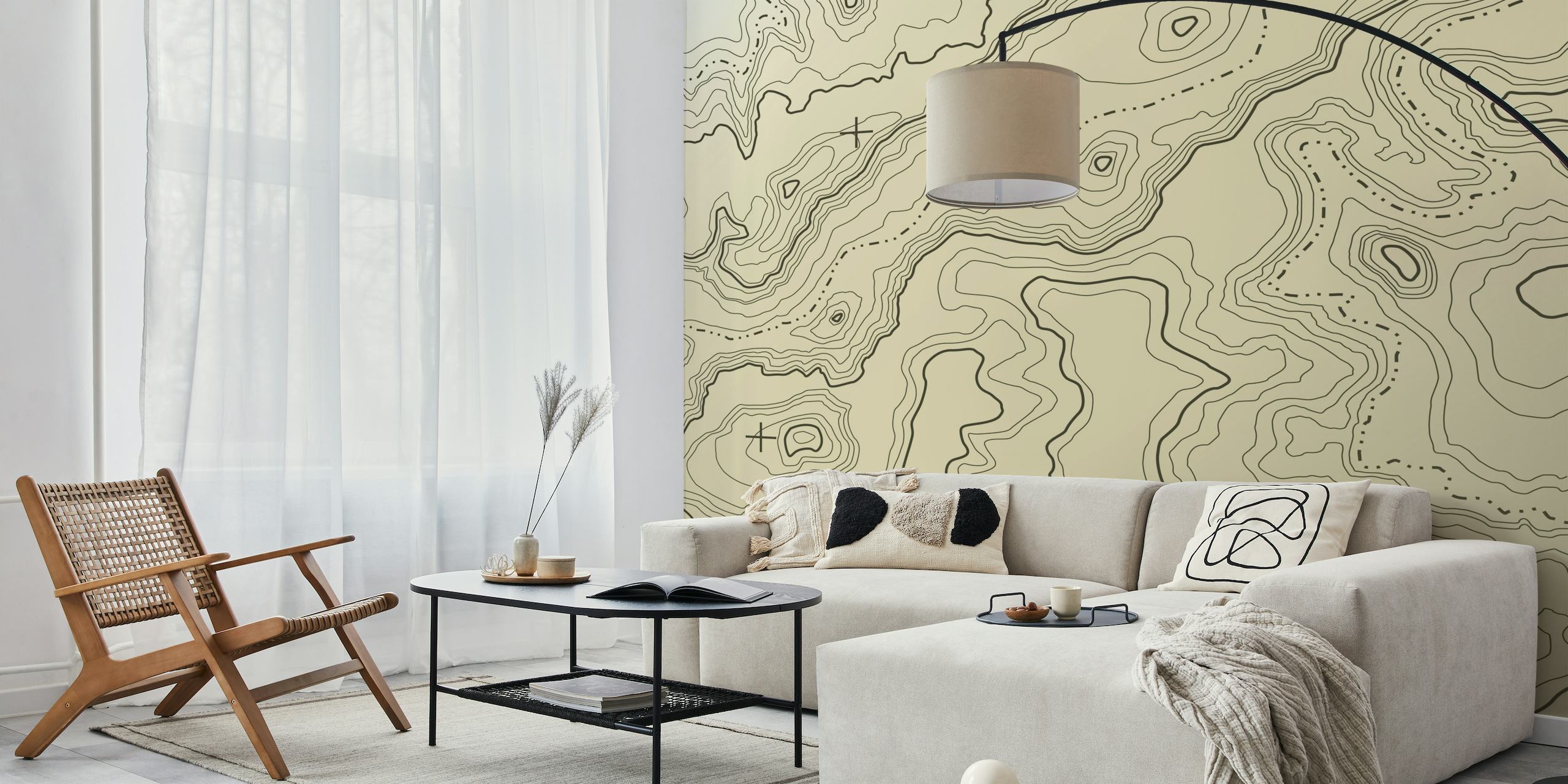 Map Wallpaper featuring detailed Topographic Design