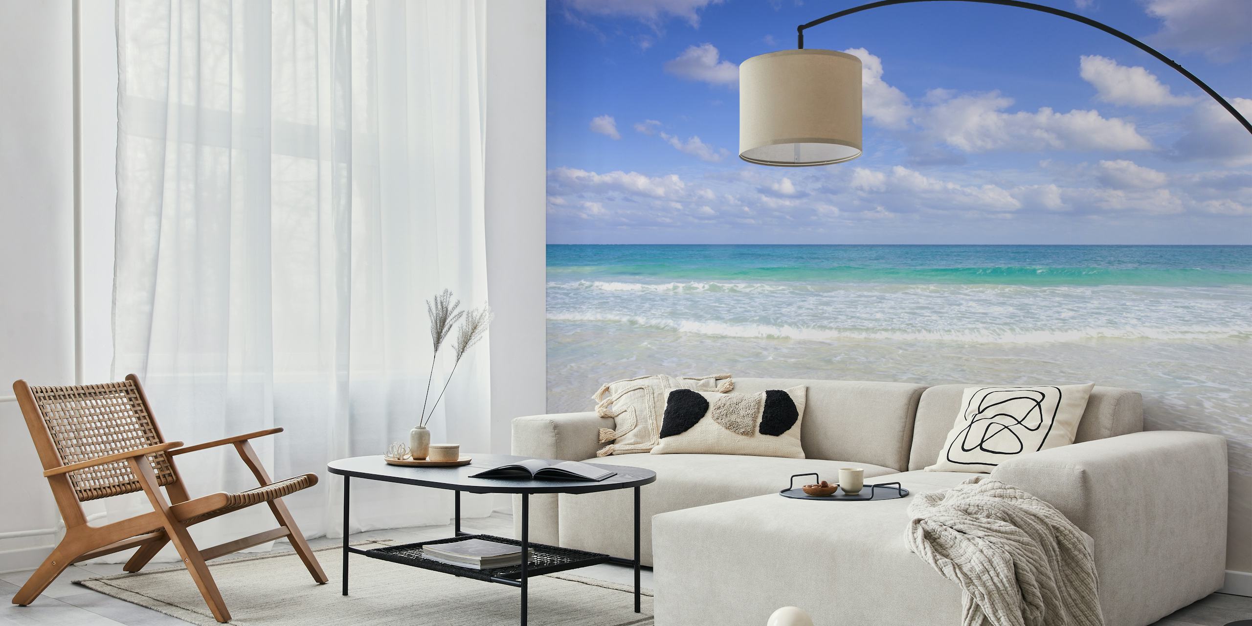 Cancun beach wallpaper in a room