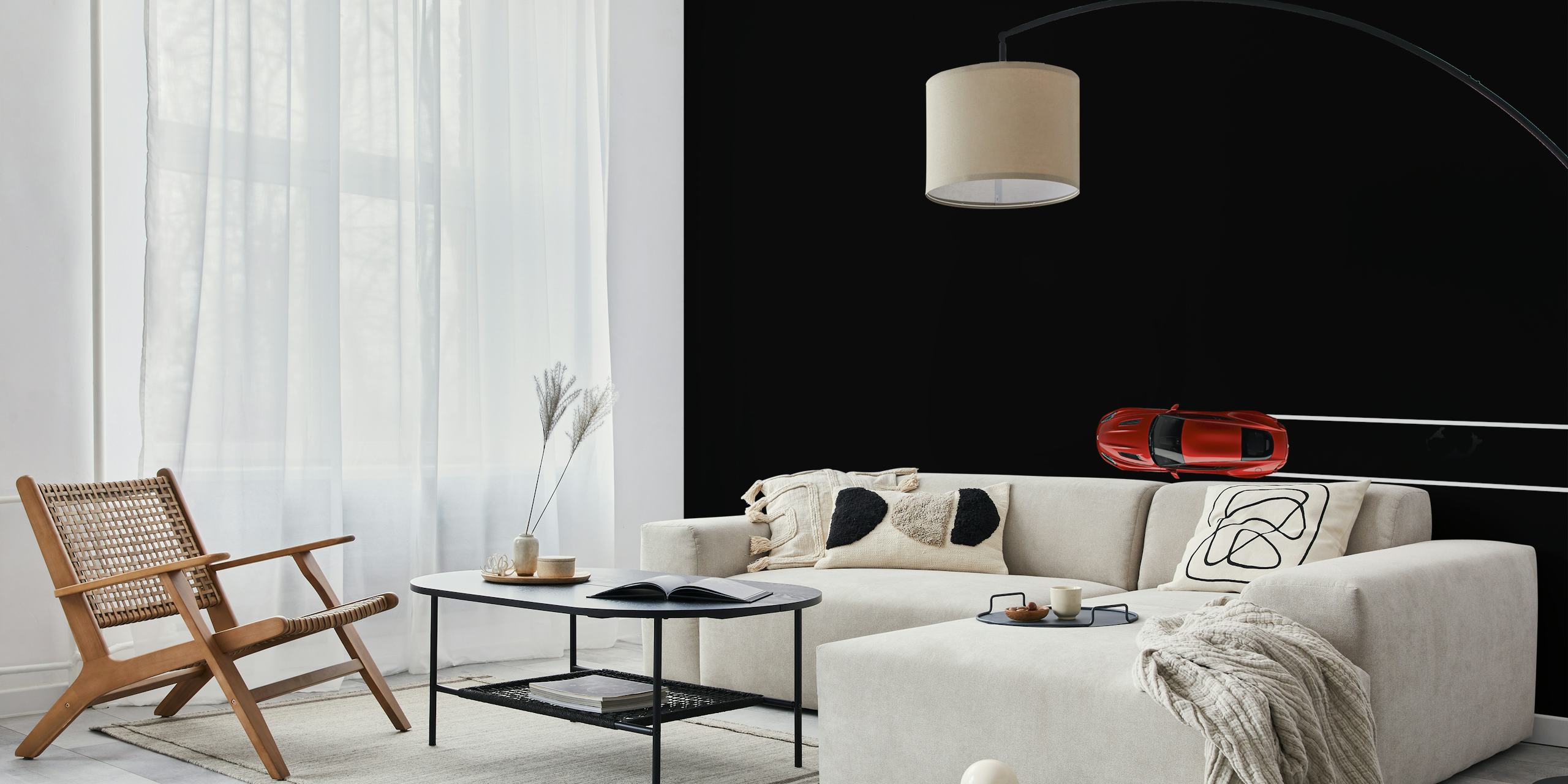 Red Car tapet i moderne romdesign
