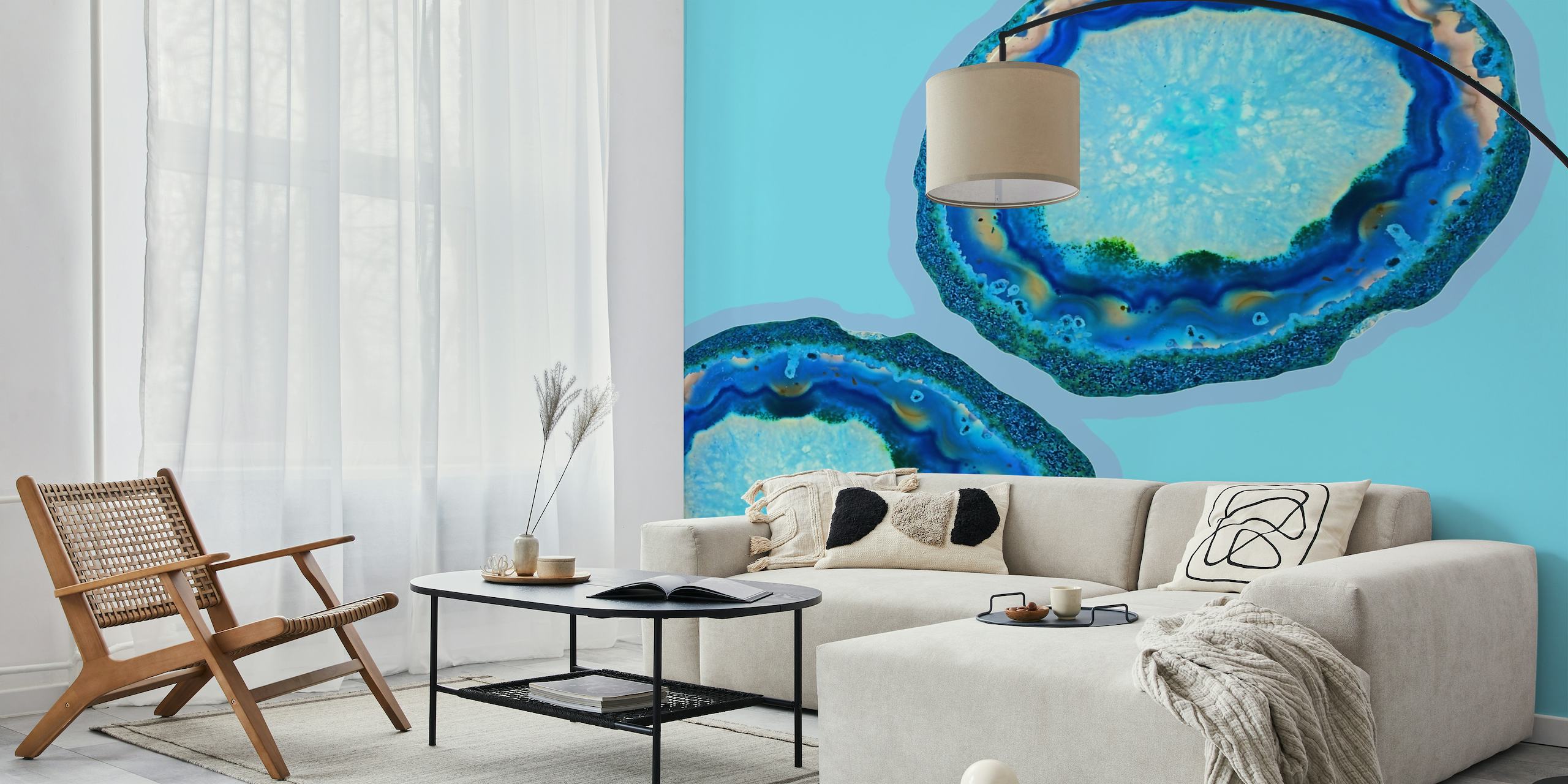 Trendy Agate Aqua Glamour wallpaper