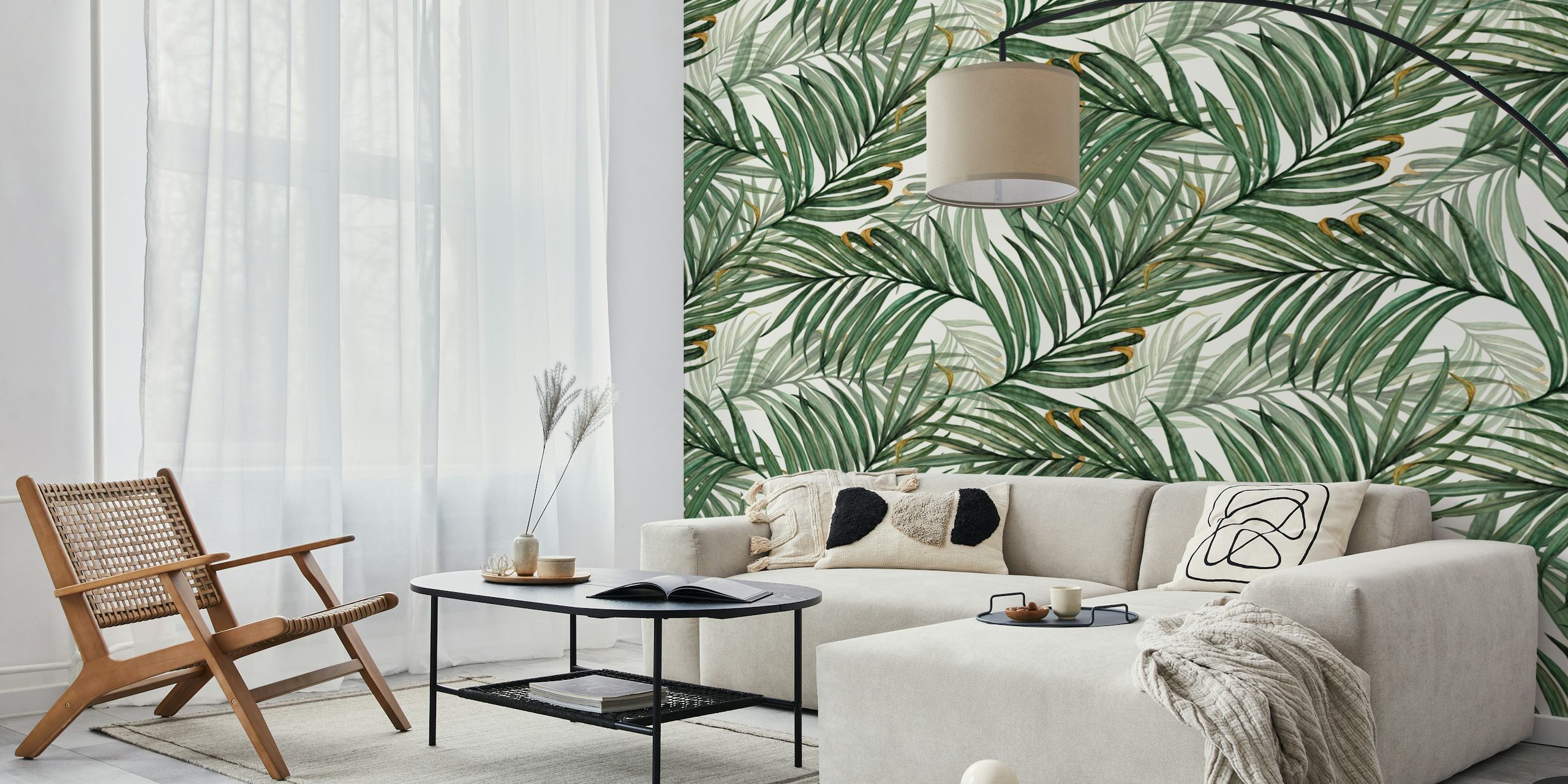 Palm Leaves Wallpaper wyświetlone w pokoju