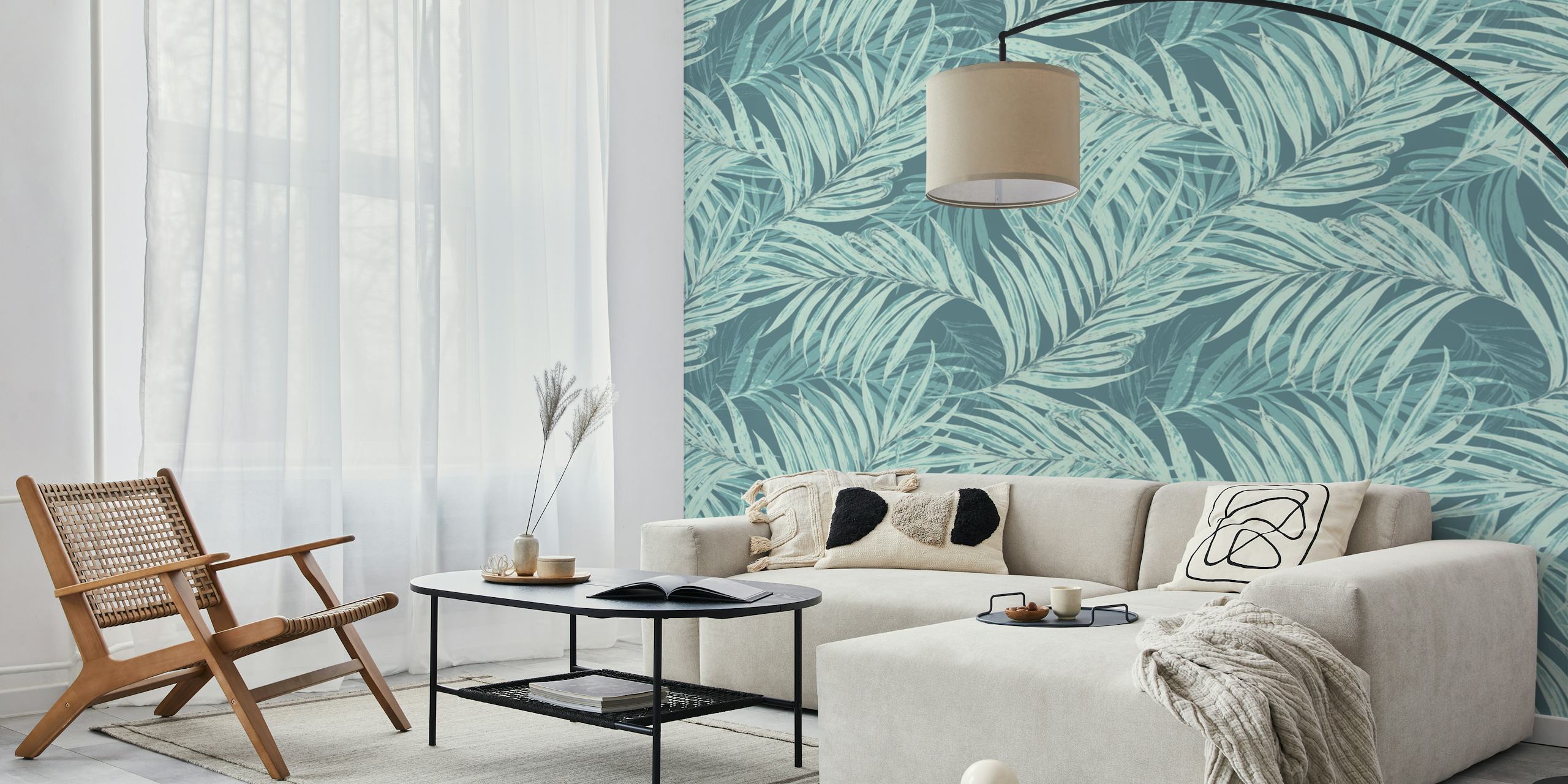 Palm Leaves Wallpaper mønster i et rum