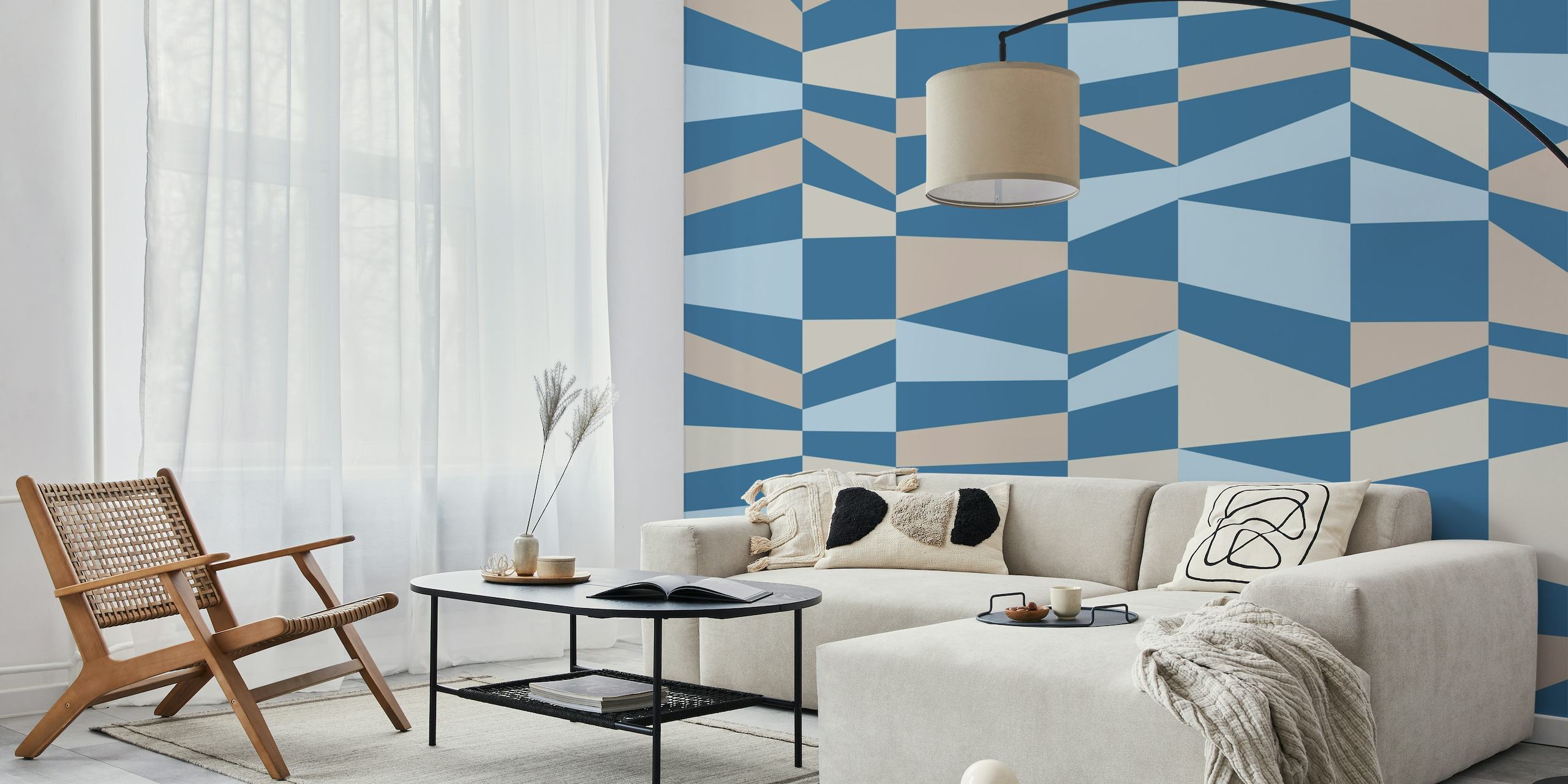 Nordic Color Blocks Blue Ash wallpaper