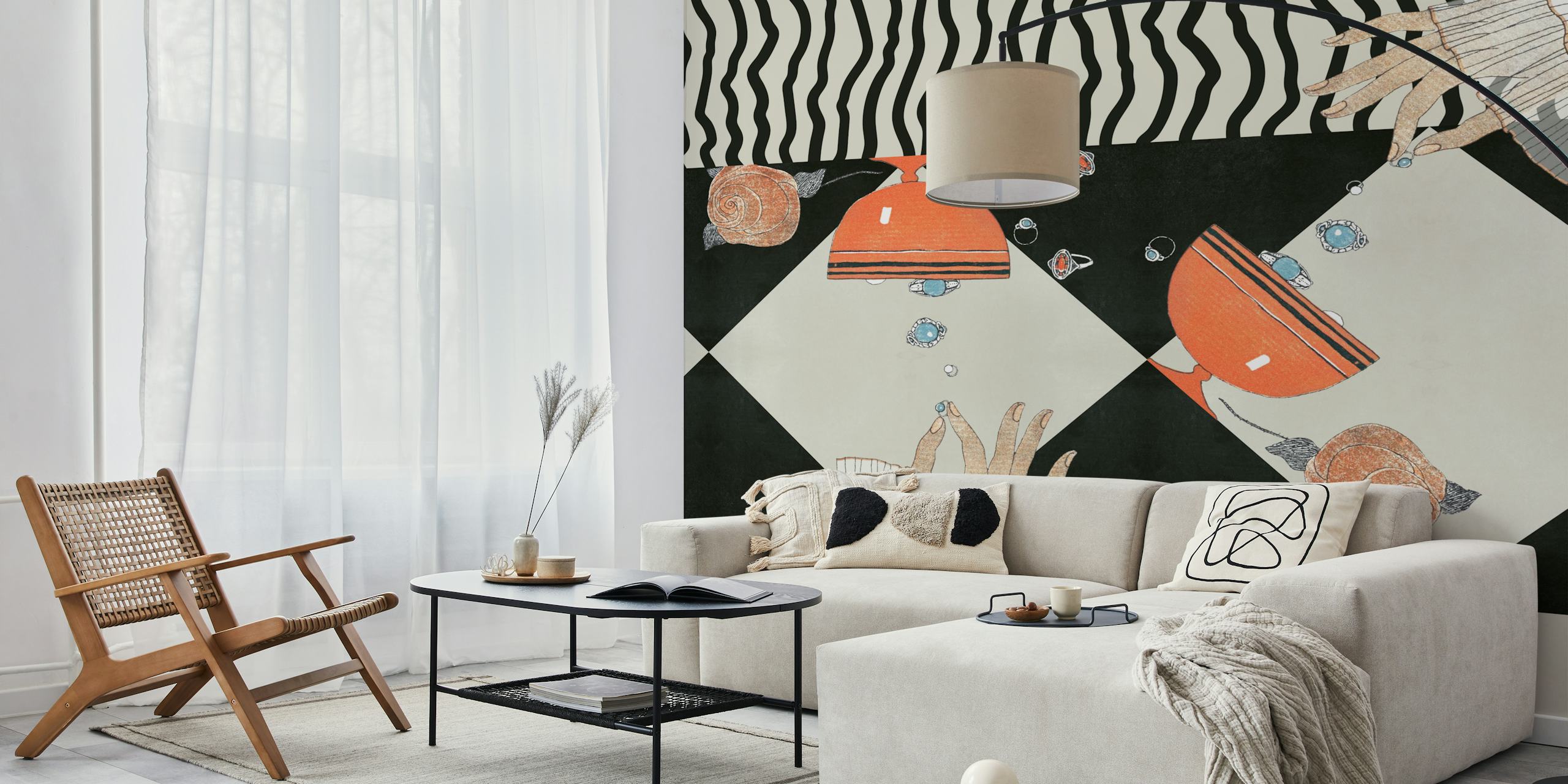 Dada Art Wallpaper Displayed In A Room