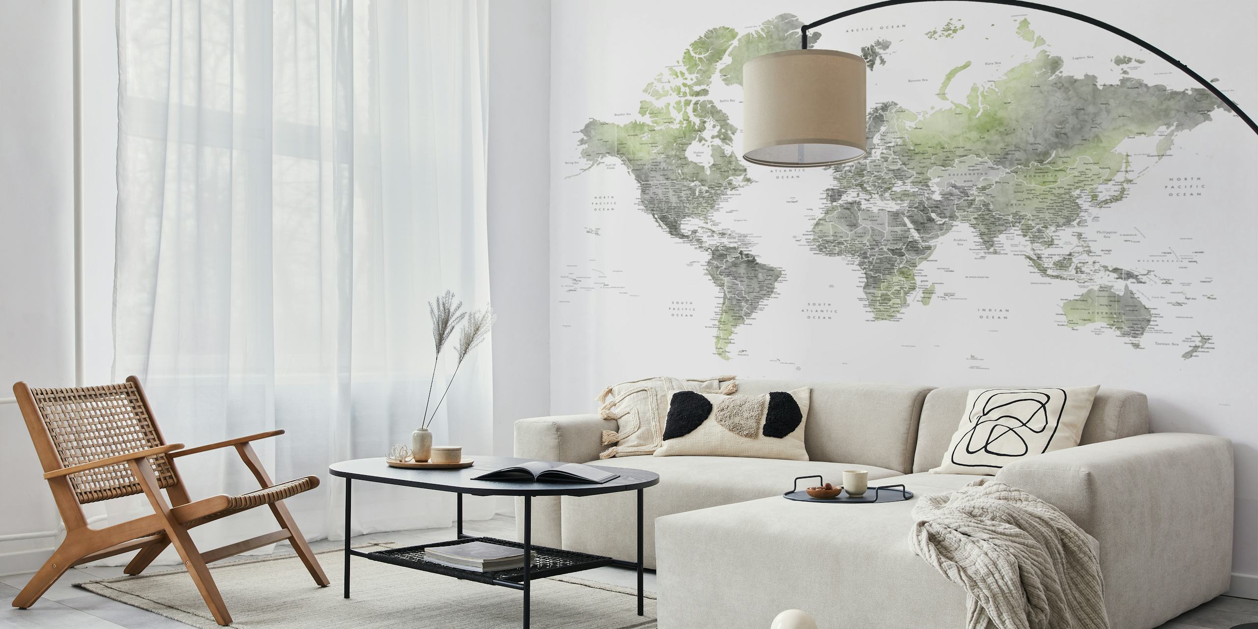 World map wallpaper featuring Antarctica design