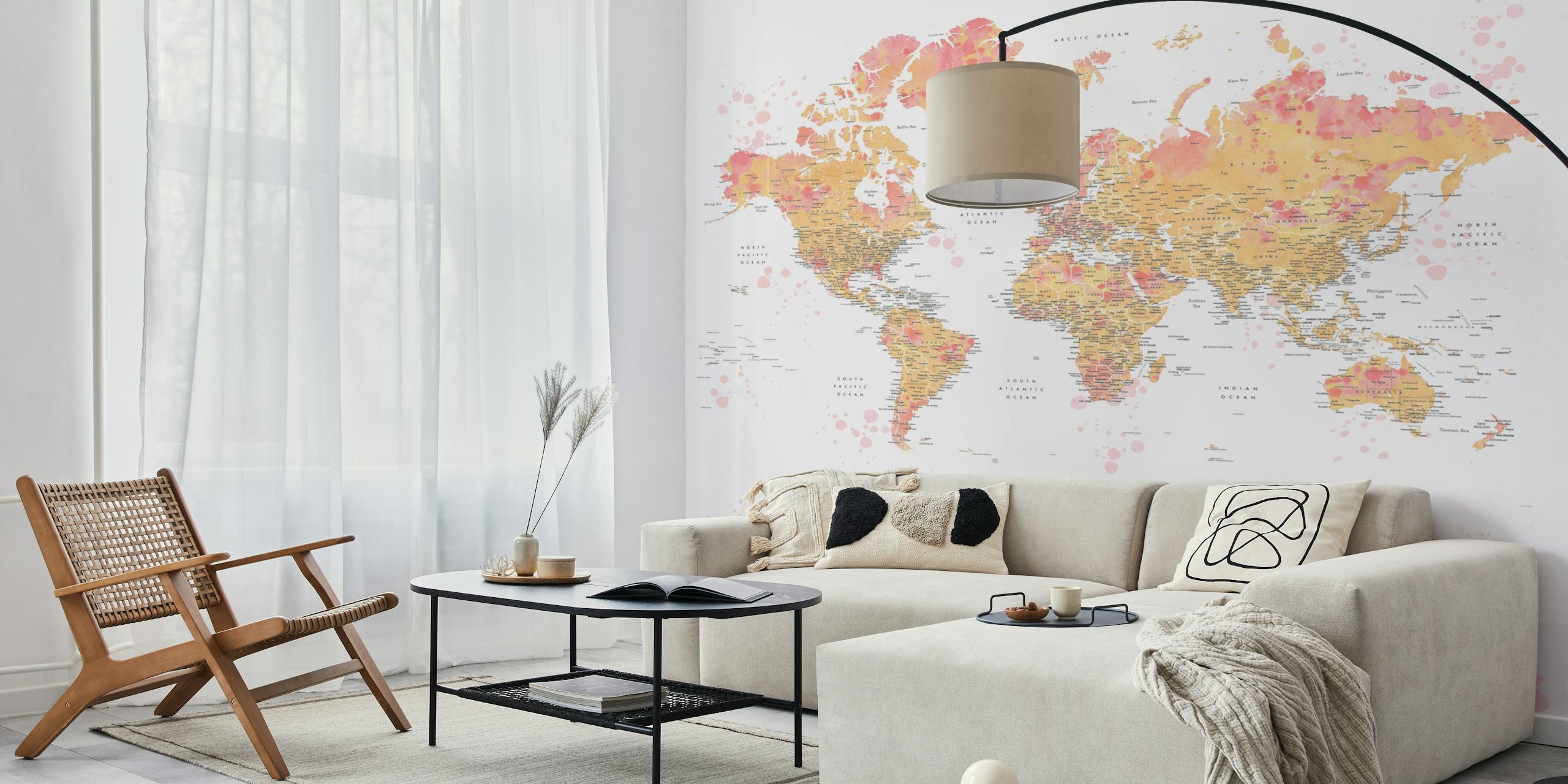 World Map Amanda Antarctica papel pintado en una habitación