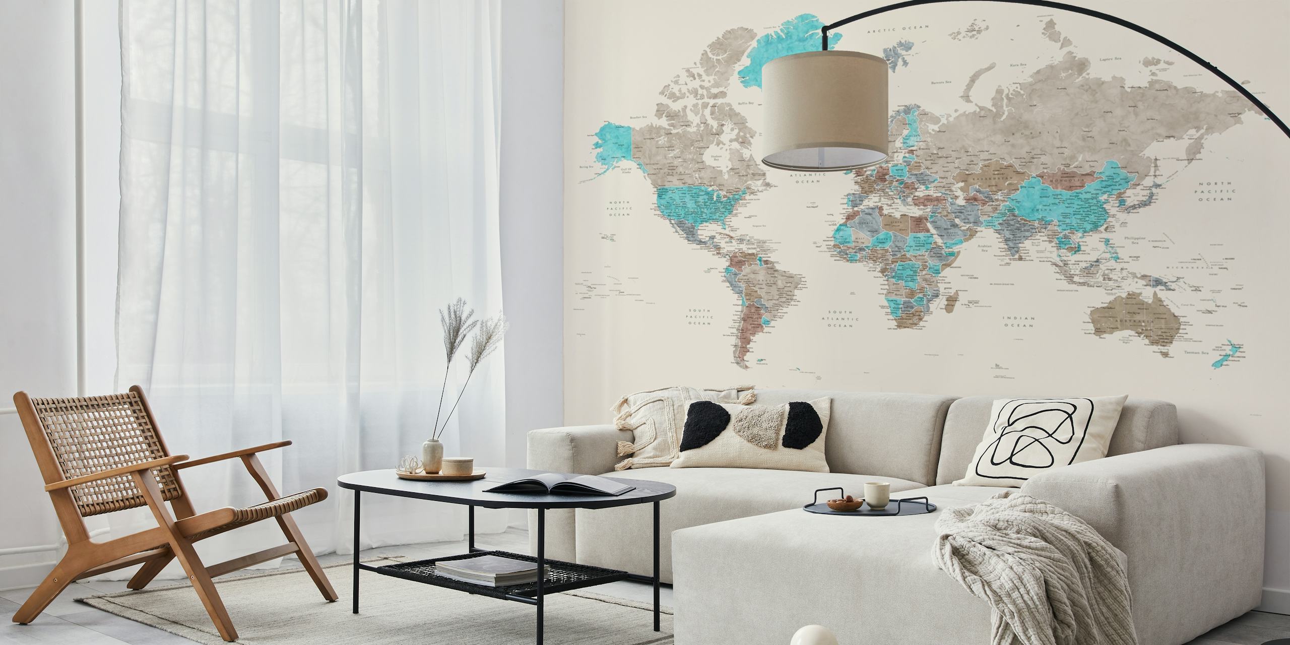 World map Romy Antarctica pozadina u sobi