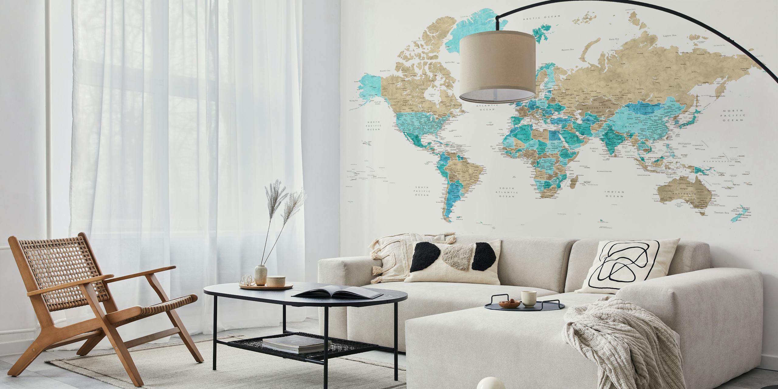 World map wallpaper featuring Antarctica