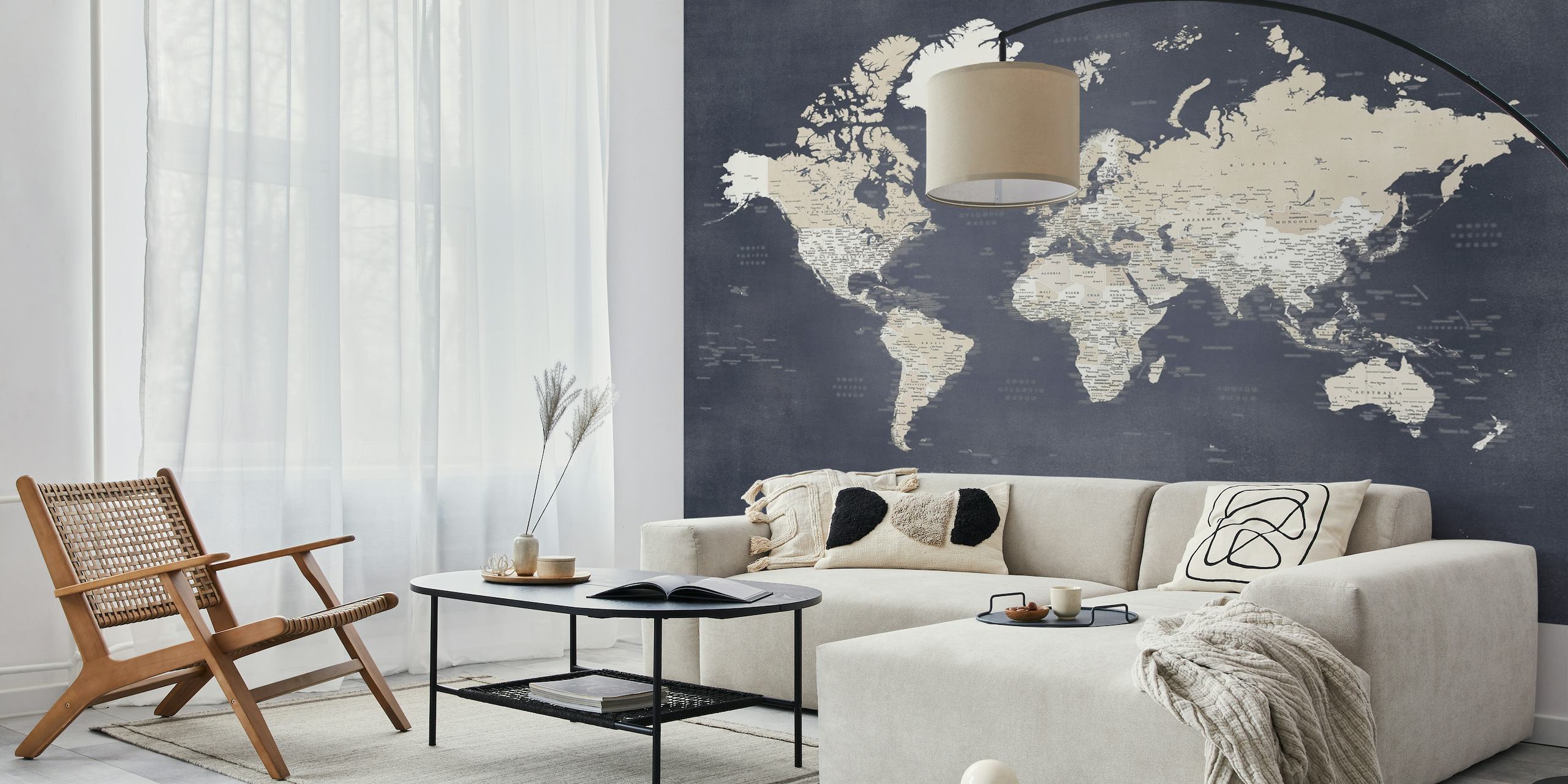 World map Glyn Antarctica papel pintado
