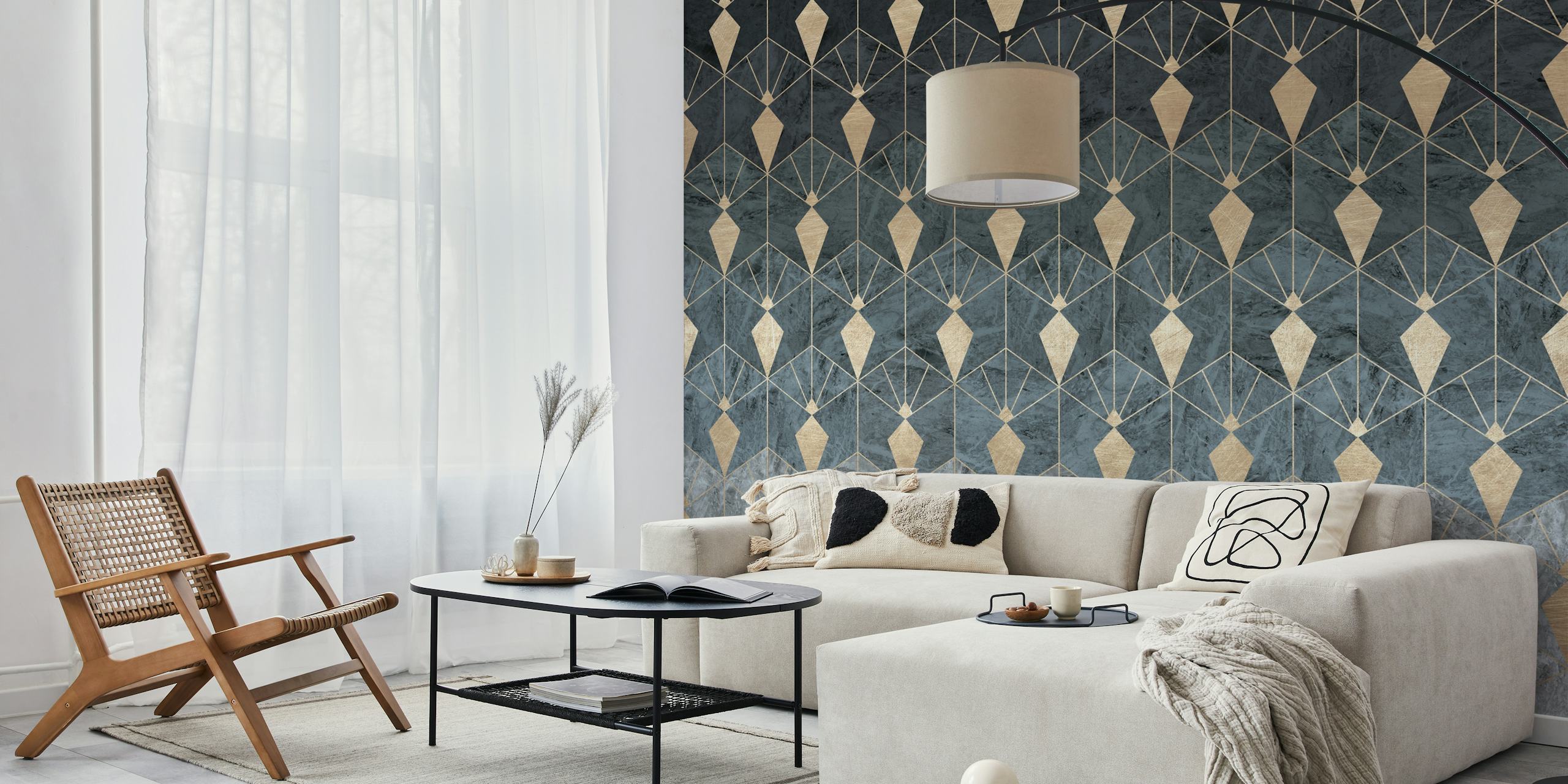 Art Deco wallpaper featuring ice and diamonds design