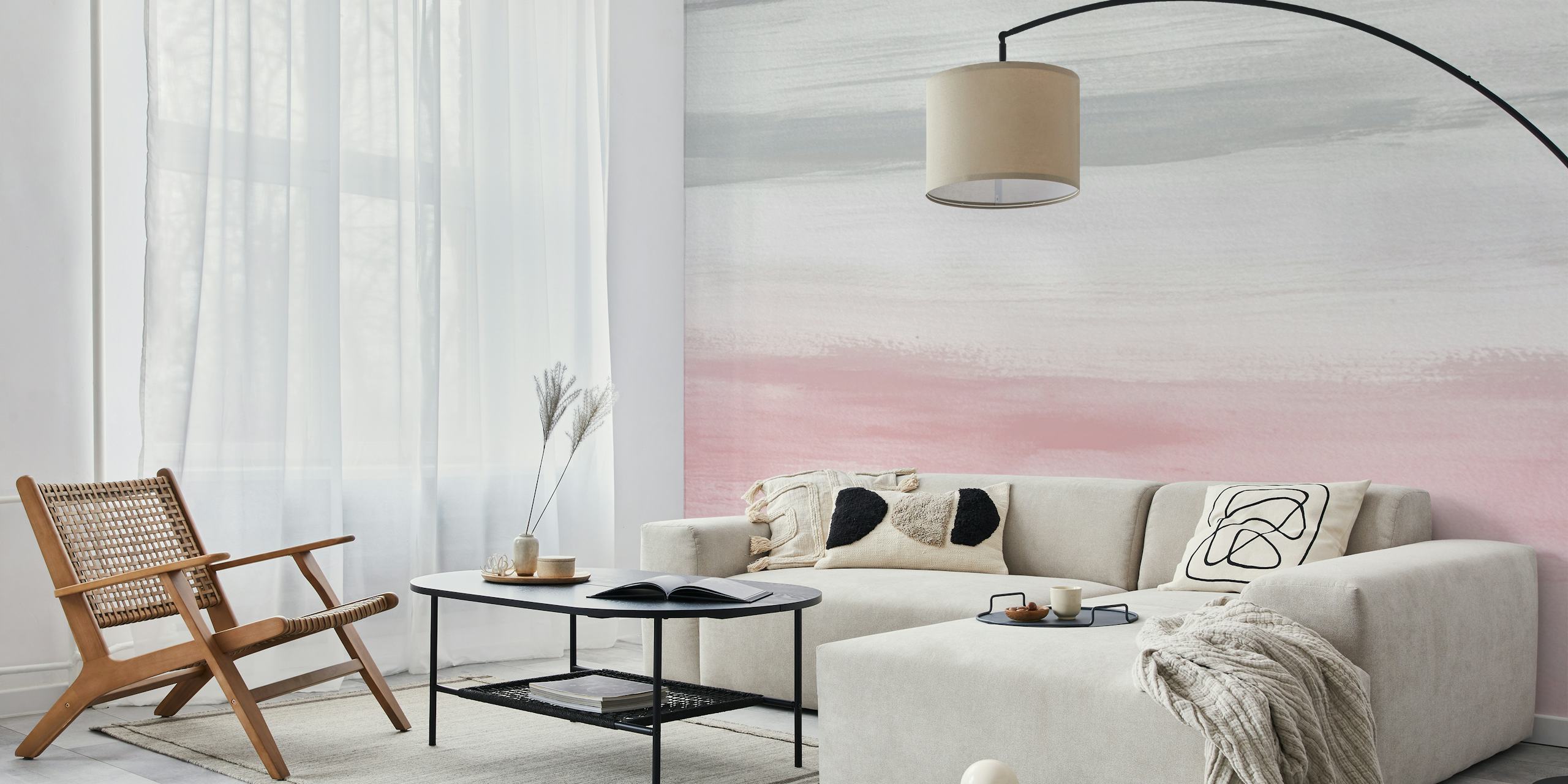 Touching Blush Gray 5 tapet vist i et rom
