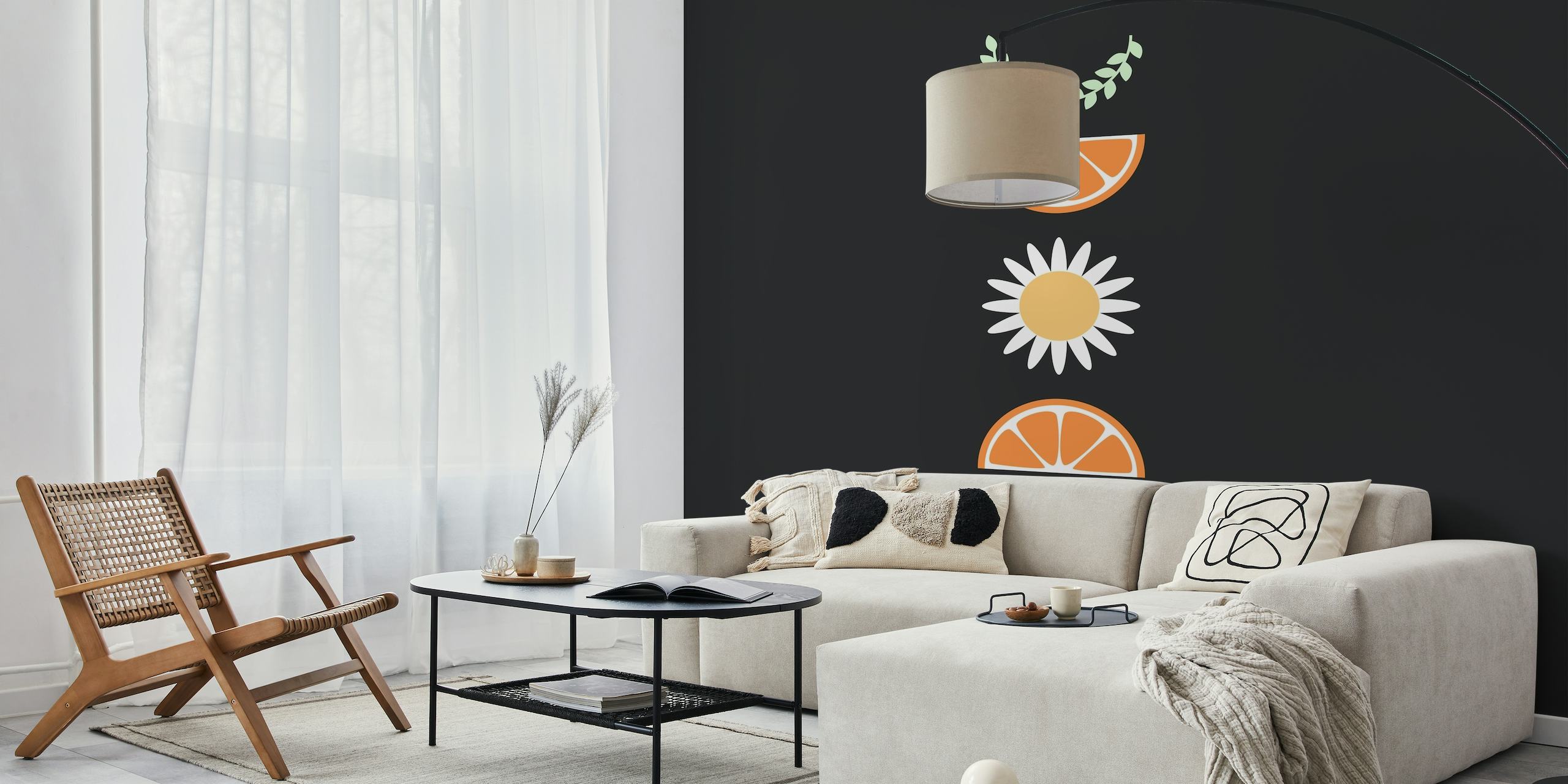 Floral Fruit Moon Phases behang