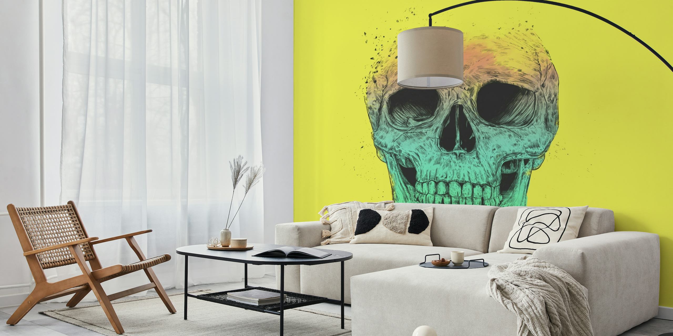 Pop art skull papel de parede