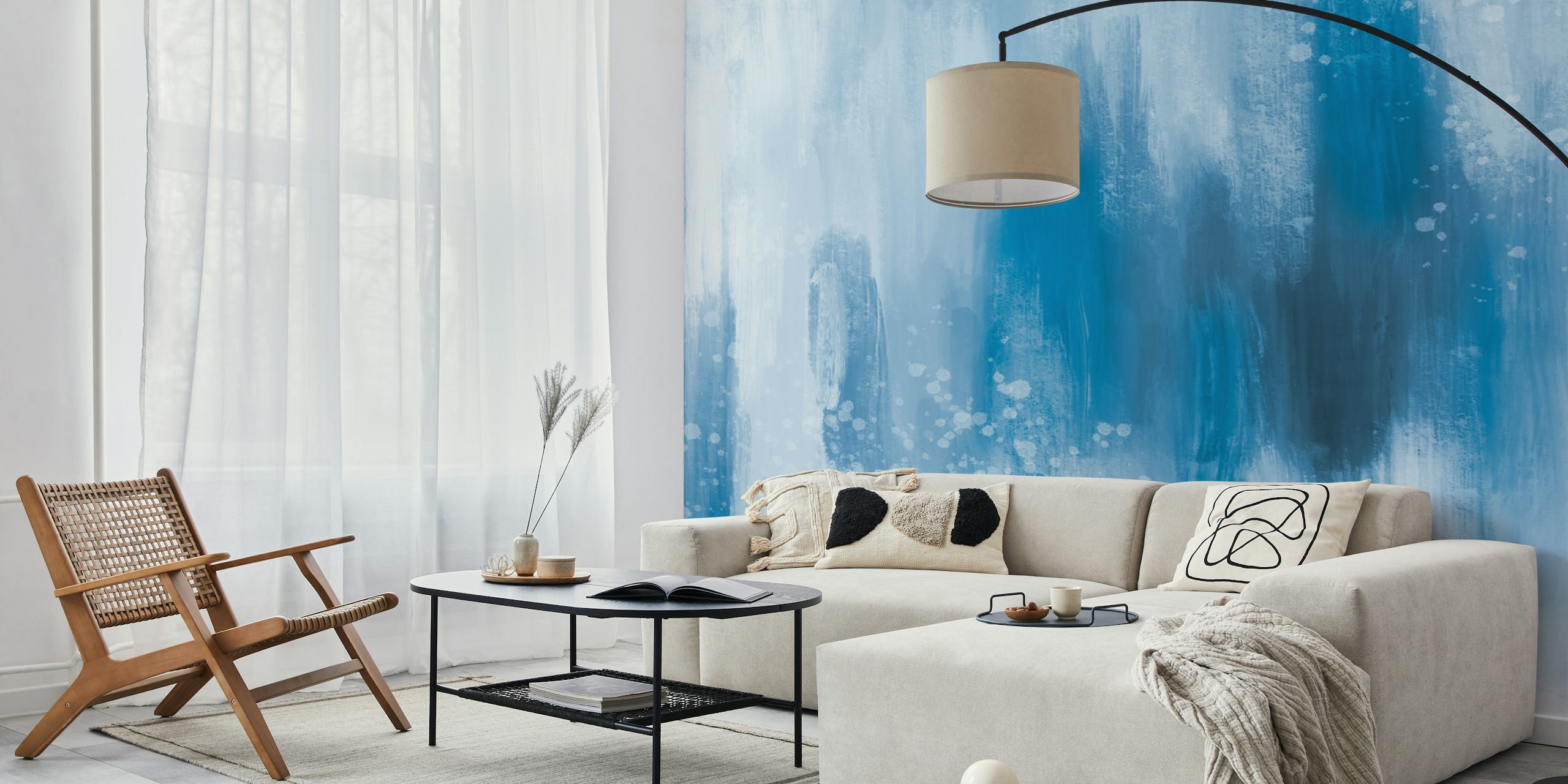 Blue abstract texture wallpaper with shades of blue and white