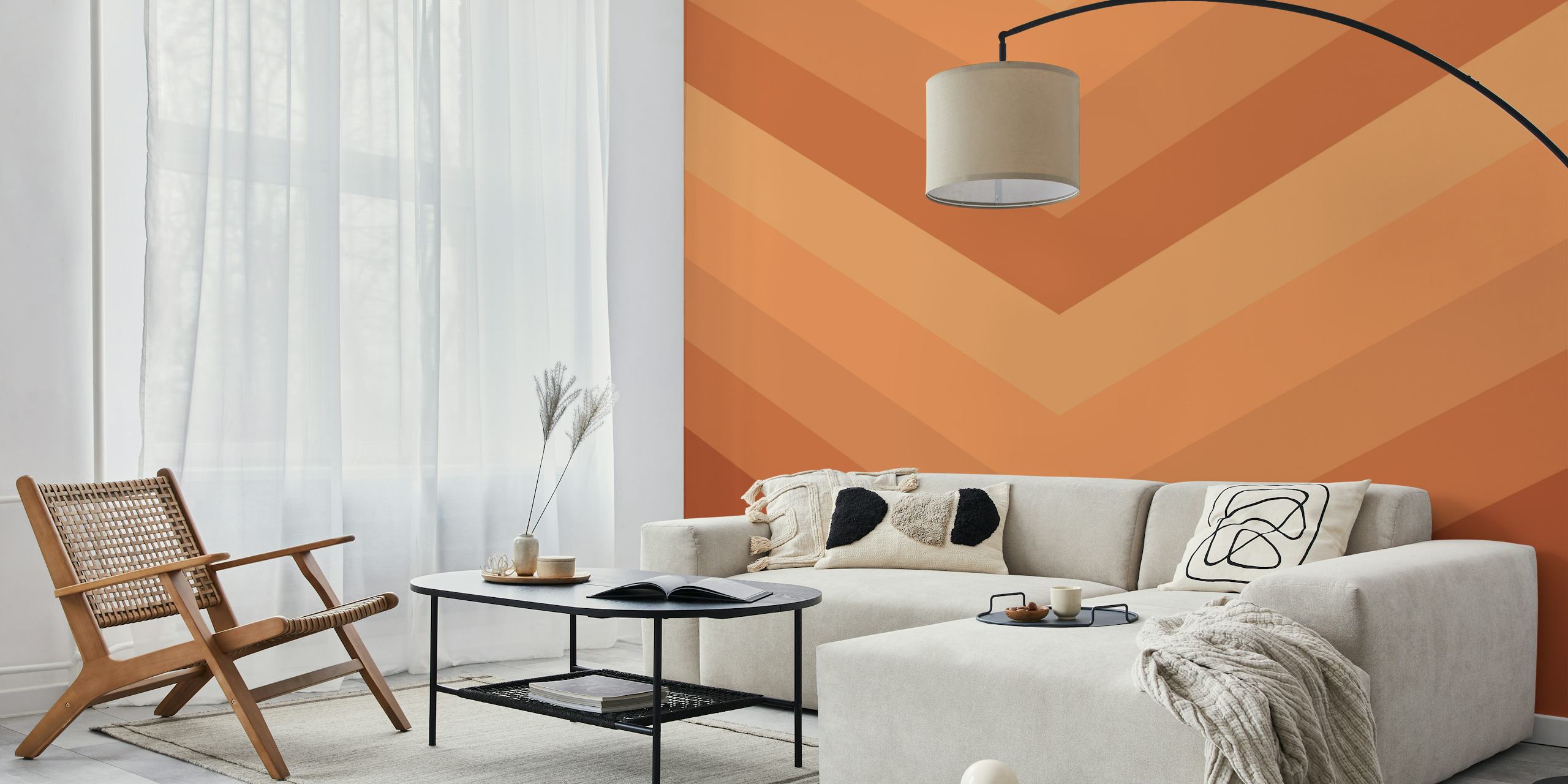 Retro Summer Chevron 6 wallpaper in a room