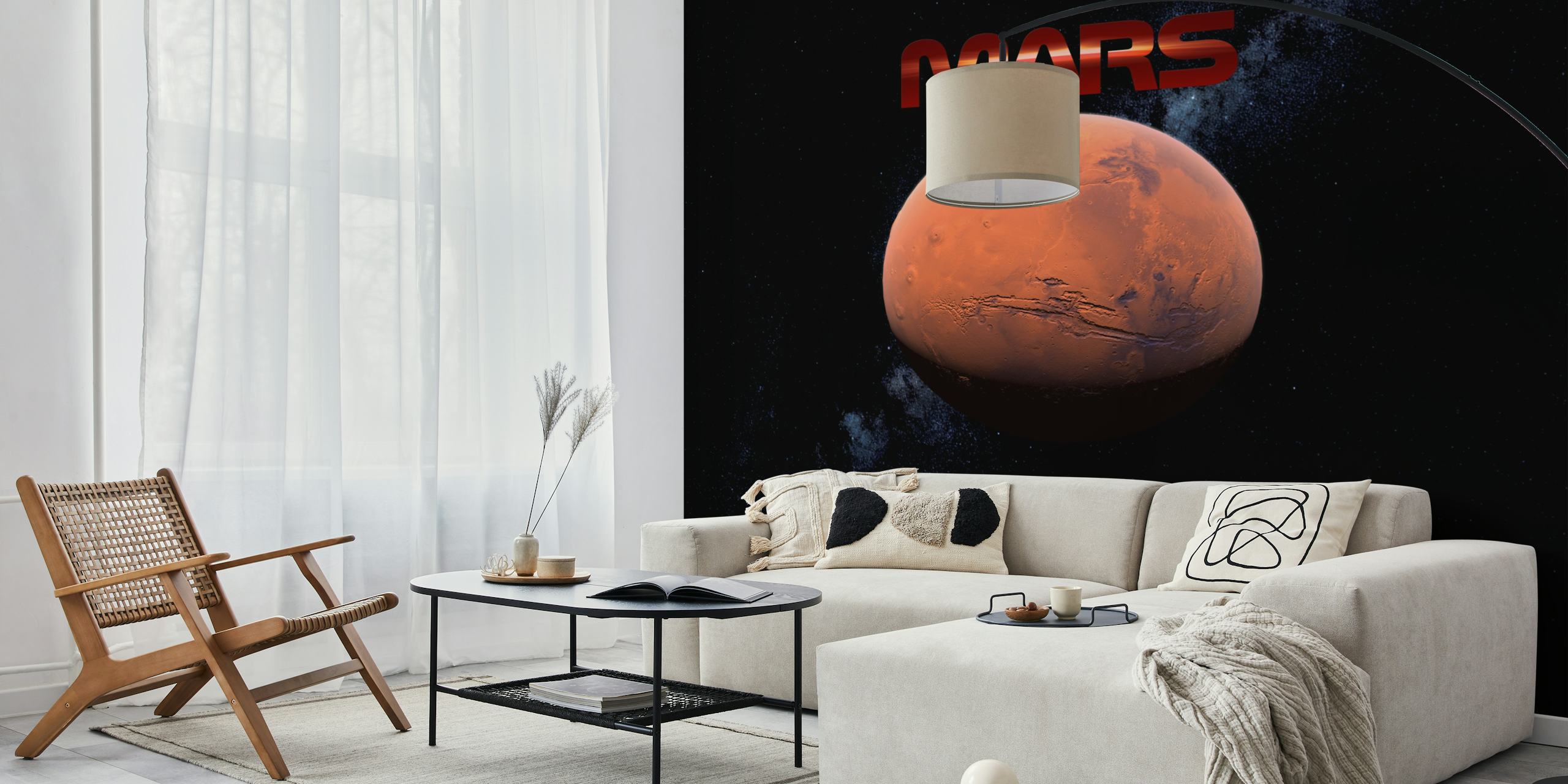 Carta da parati Mars mostrata in una stanza