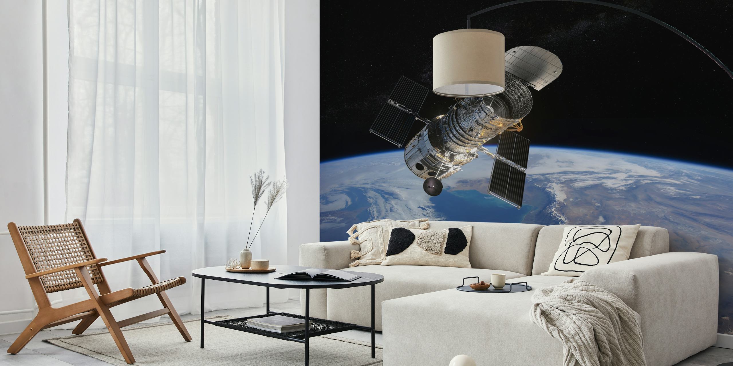 Hubble Space Telescope tapet i et rom