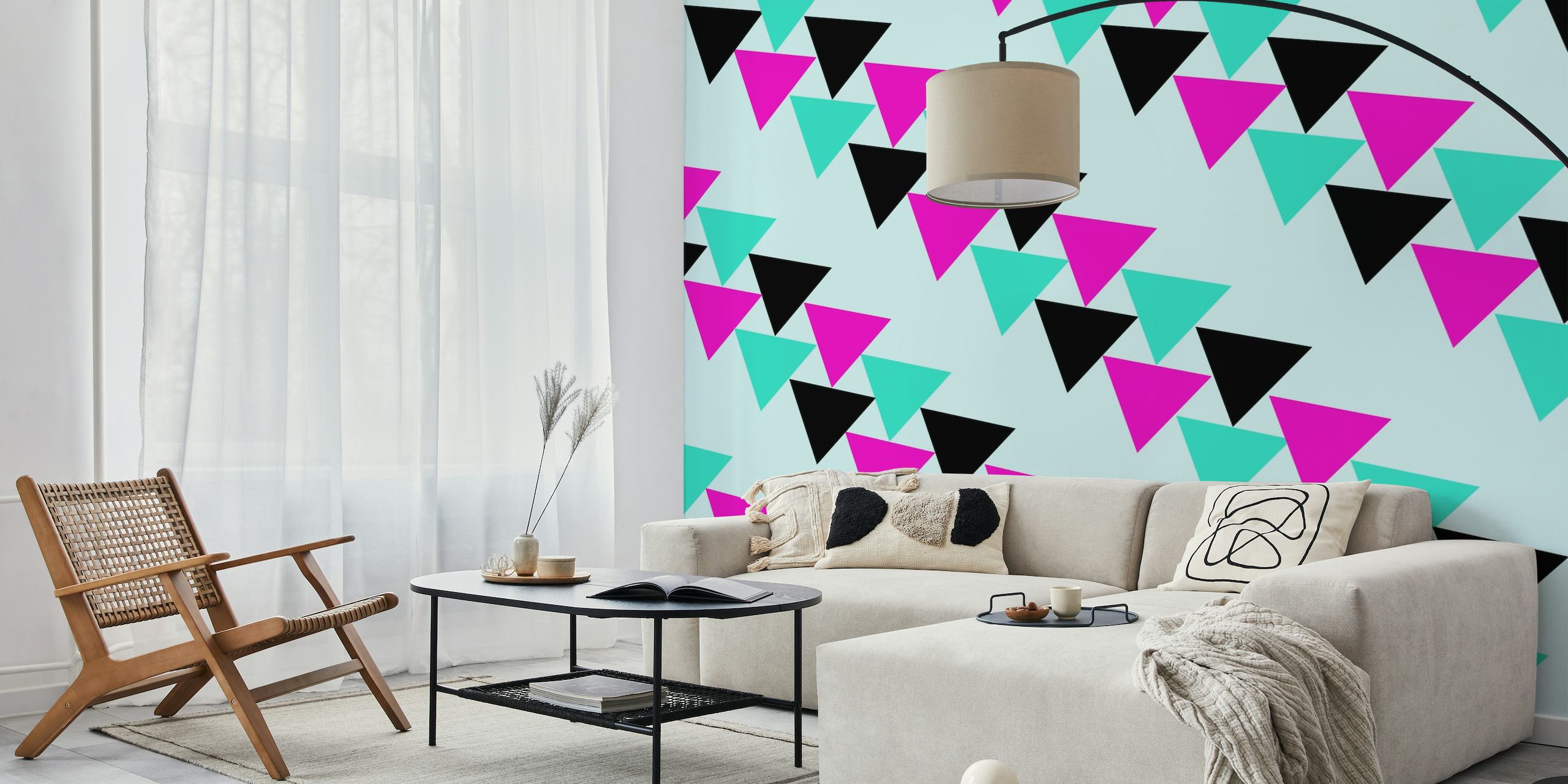 Colorful little triangles behang