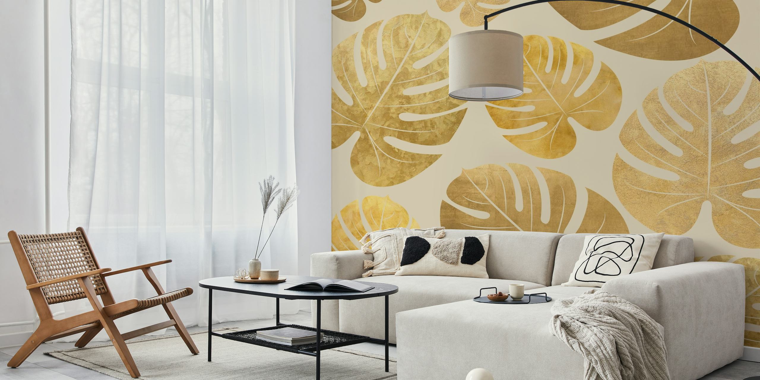 Golden Palm Leaves Glamour wallpaper