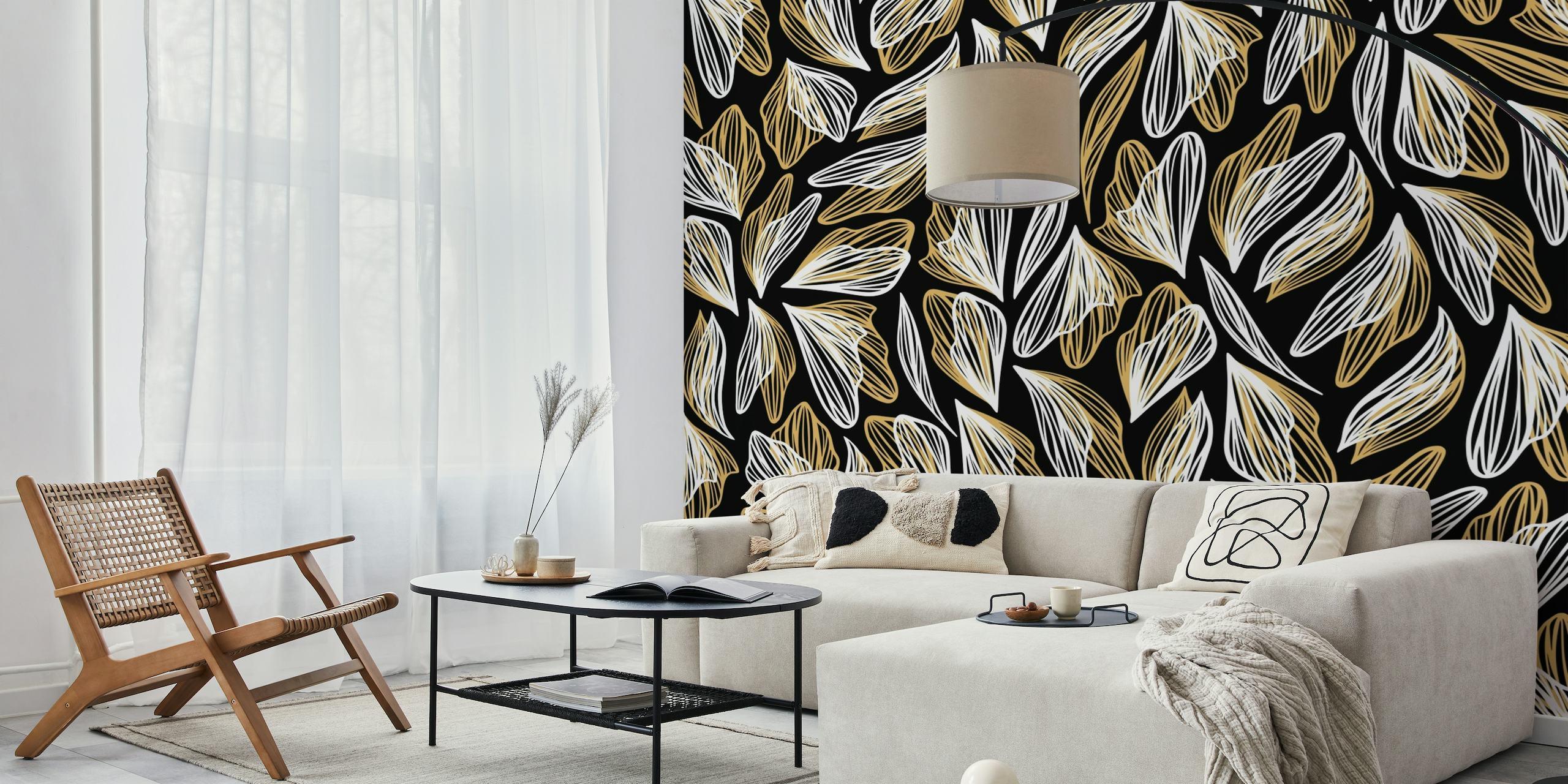 Luxury golden leaves wallpaper