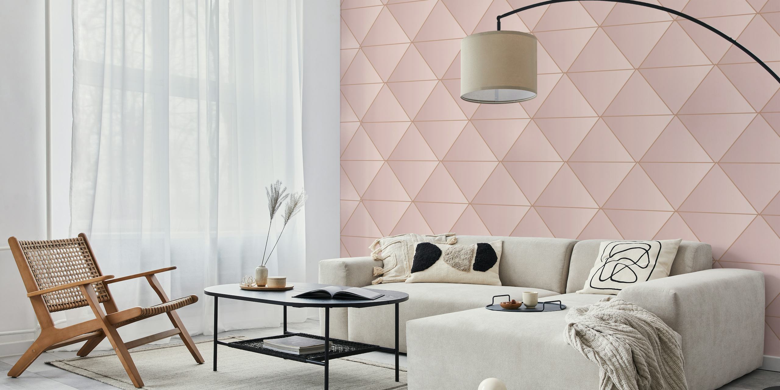 Rose Gold Triangle Pattern behang