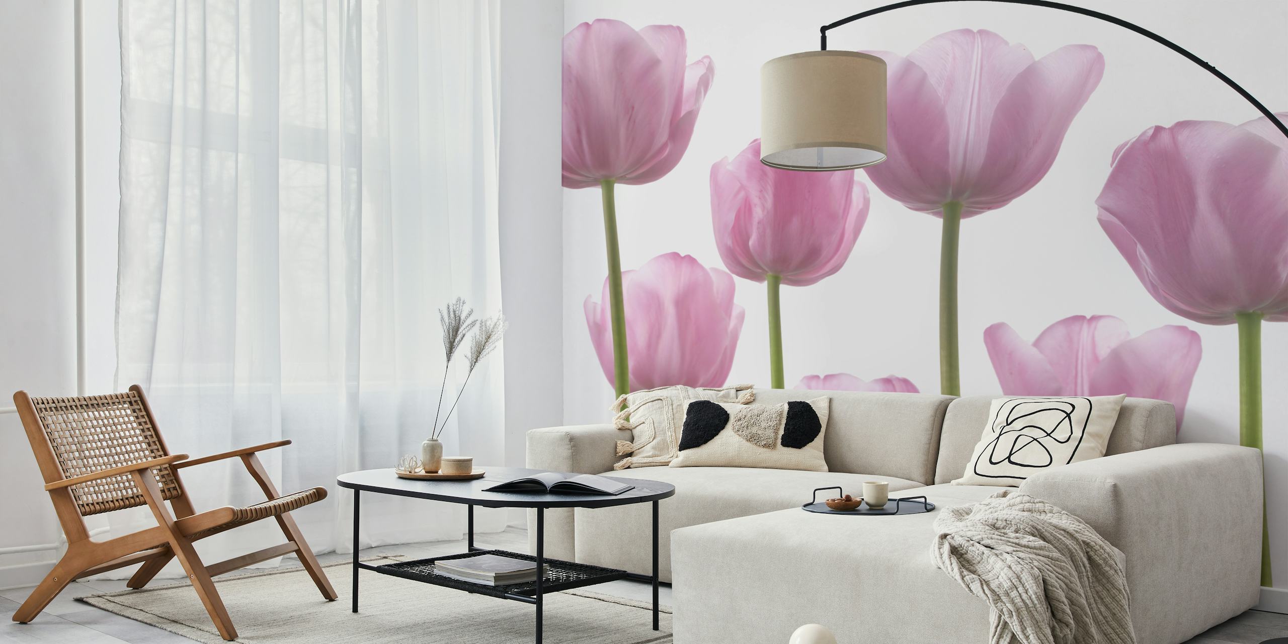 Papier peint rose Tulips 2 dans une chambre