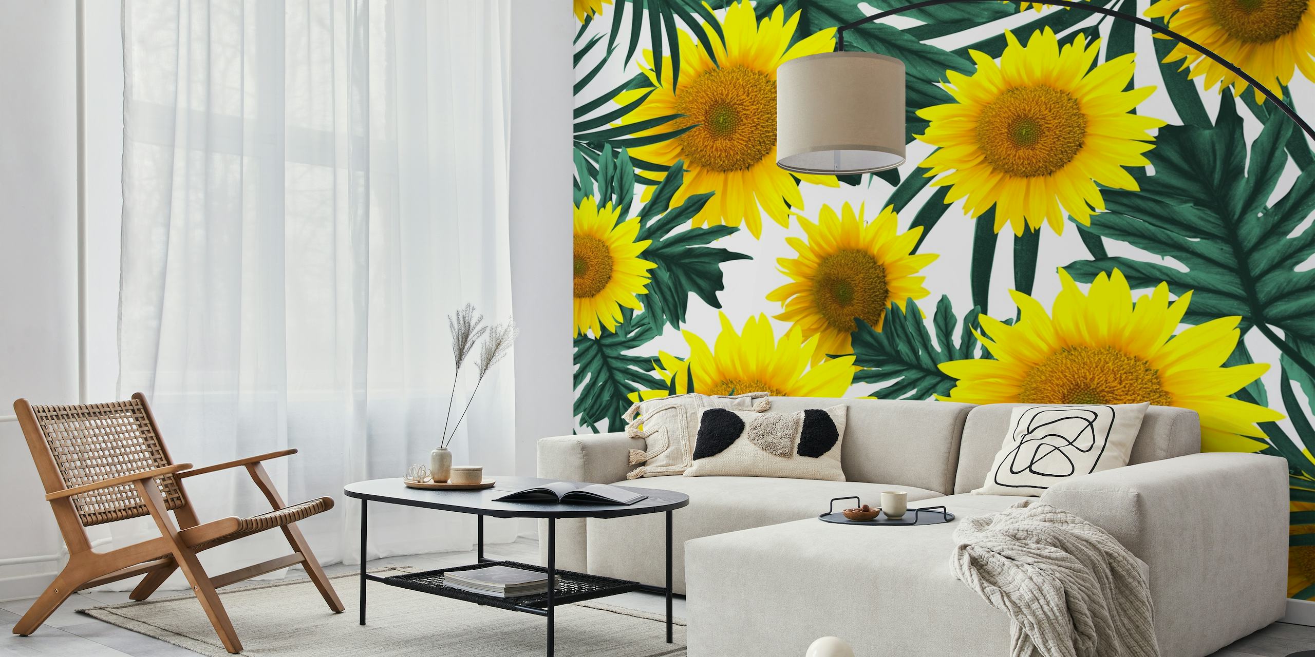 Tropical Sunflower Jungle 1 papel de parede