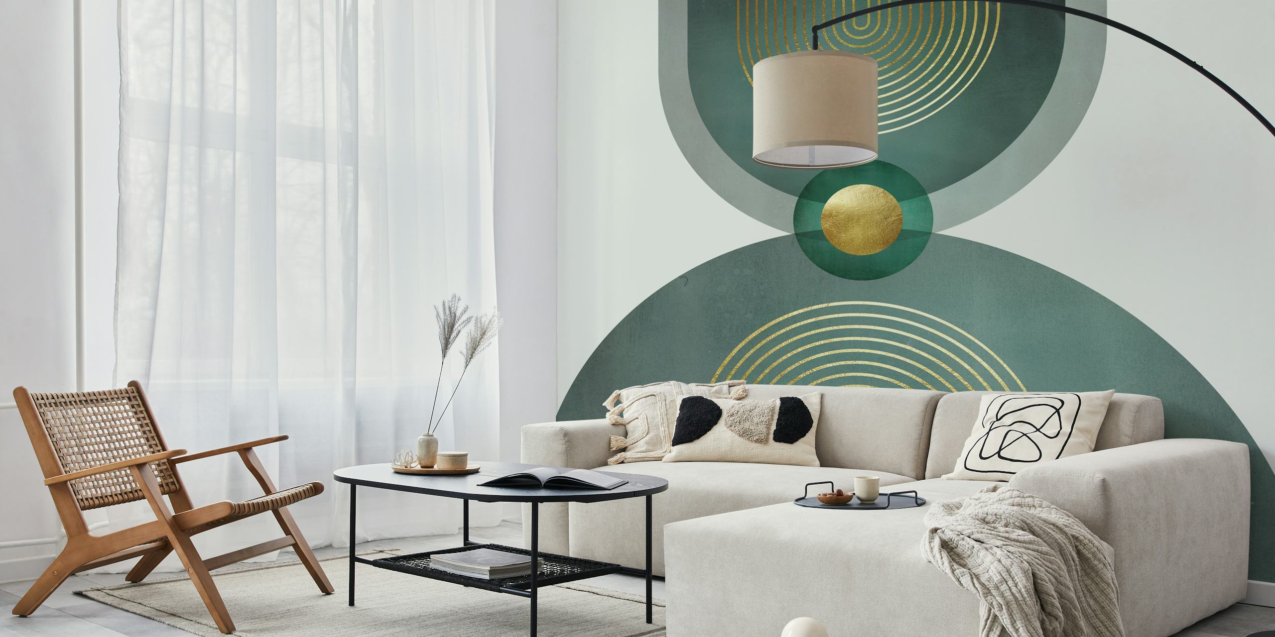 Modern Mid Century 5 wallpaper design in room