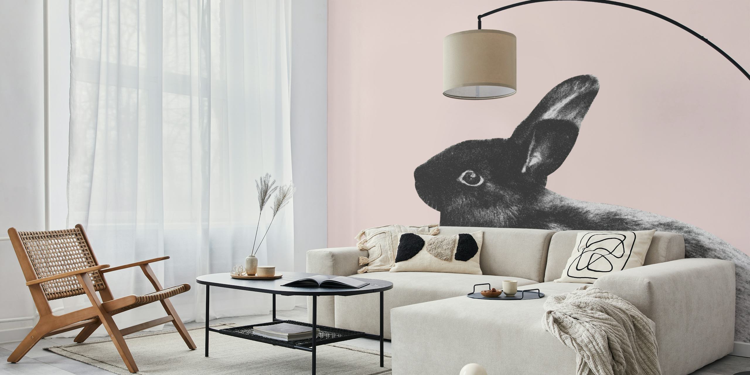 Little rabbit wallpaper design in a room