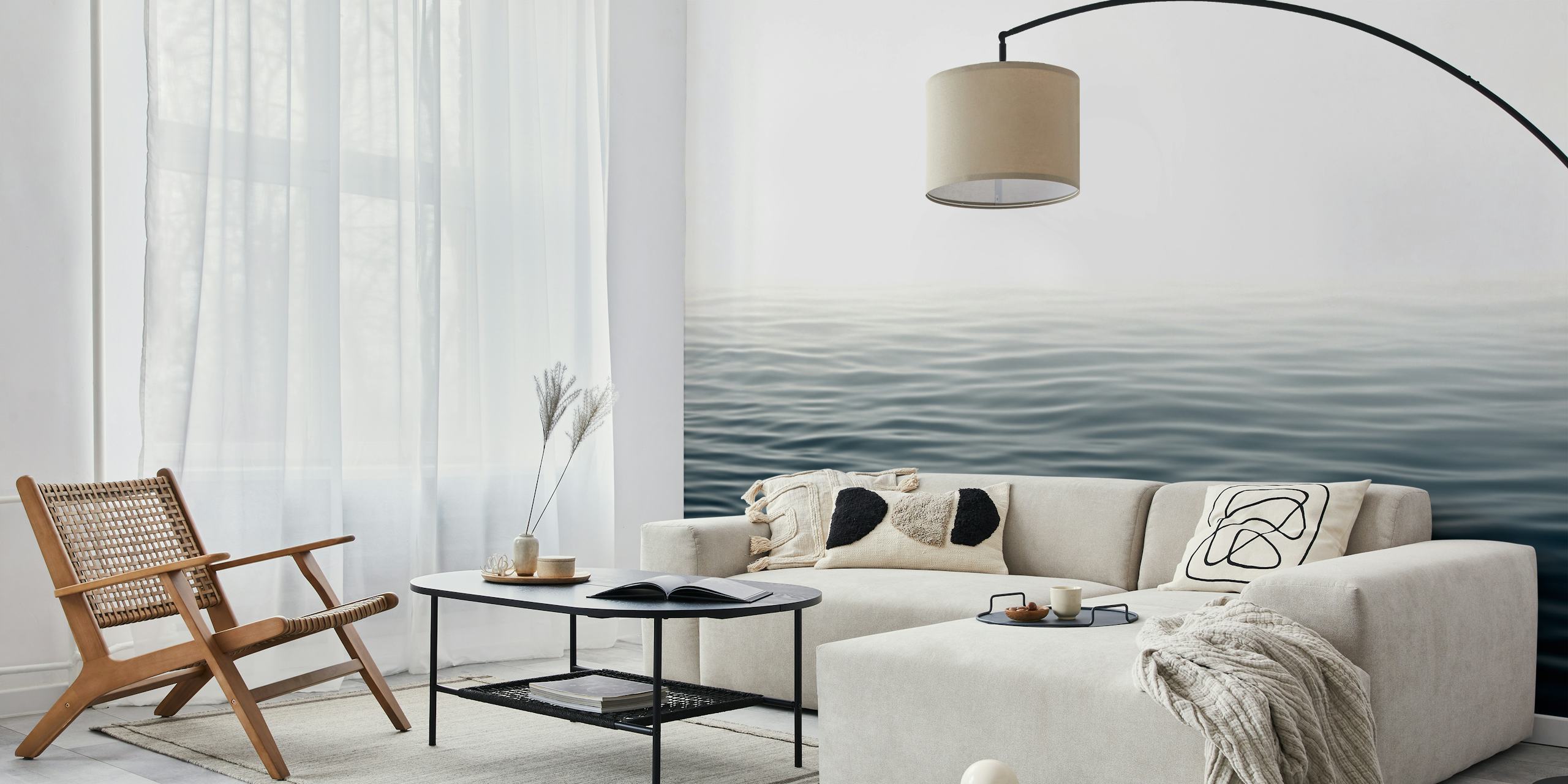 Tranquil blue ocean waves wallpaper