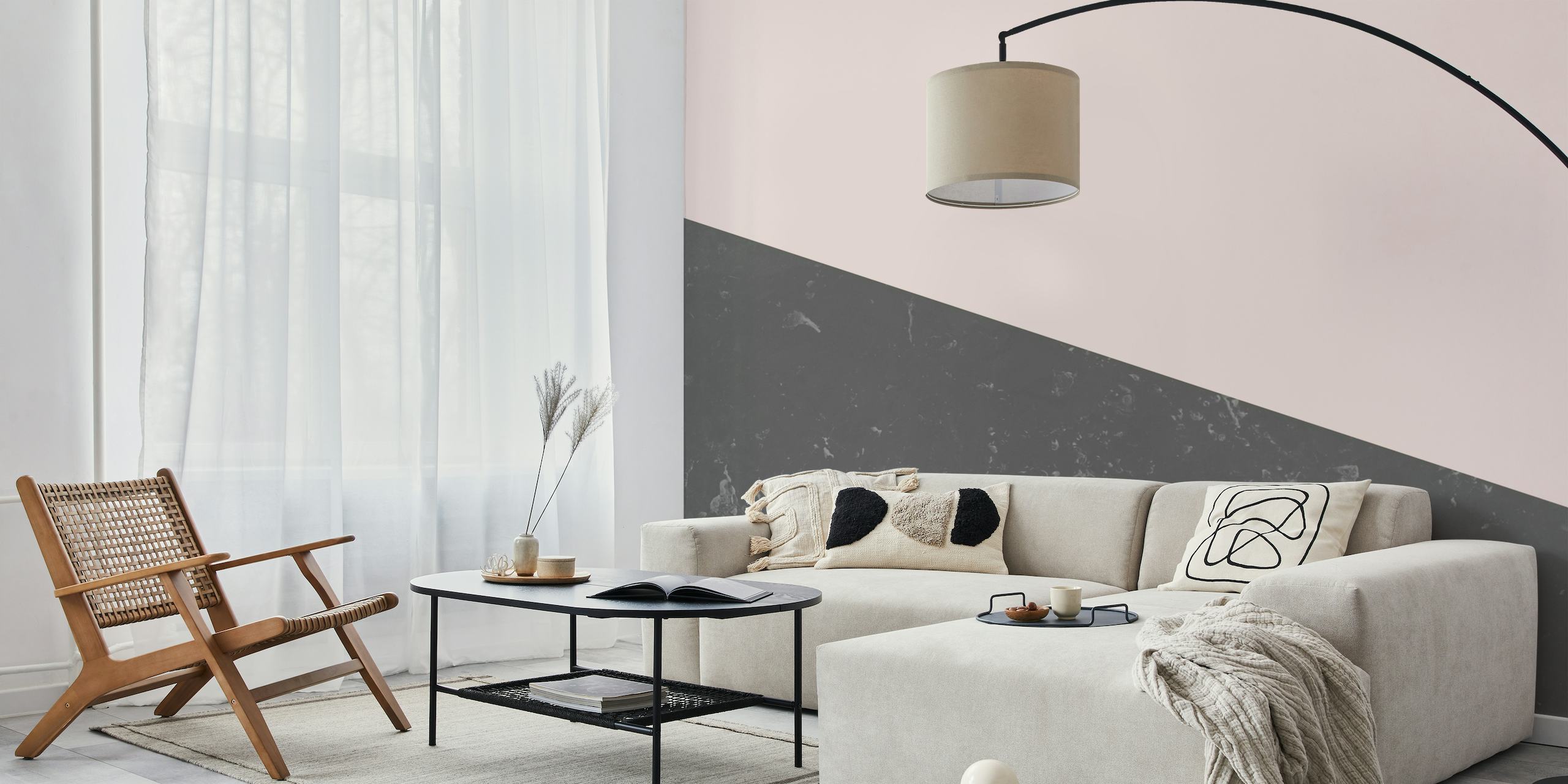 Marble Geometric Pink Gray 1 wallpaper
