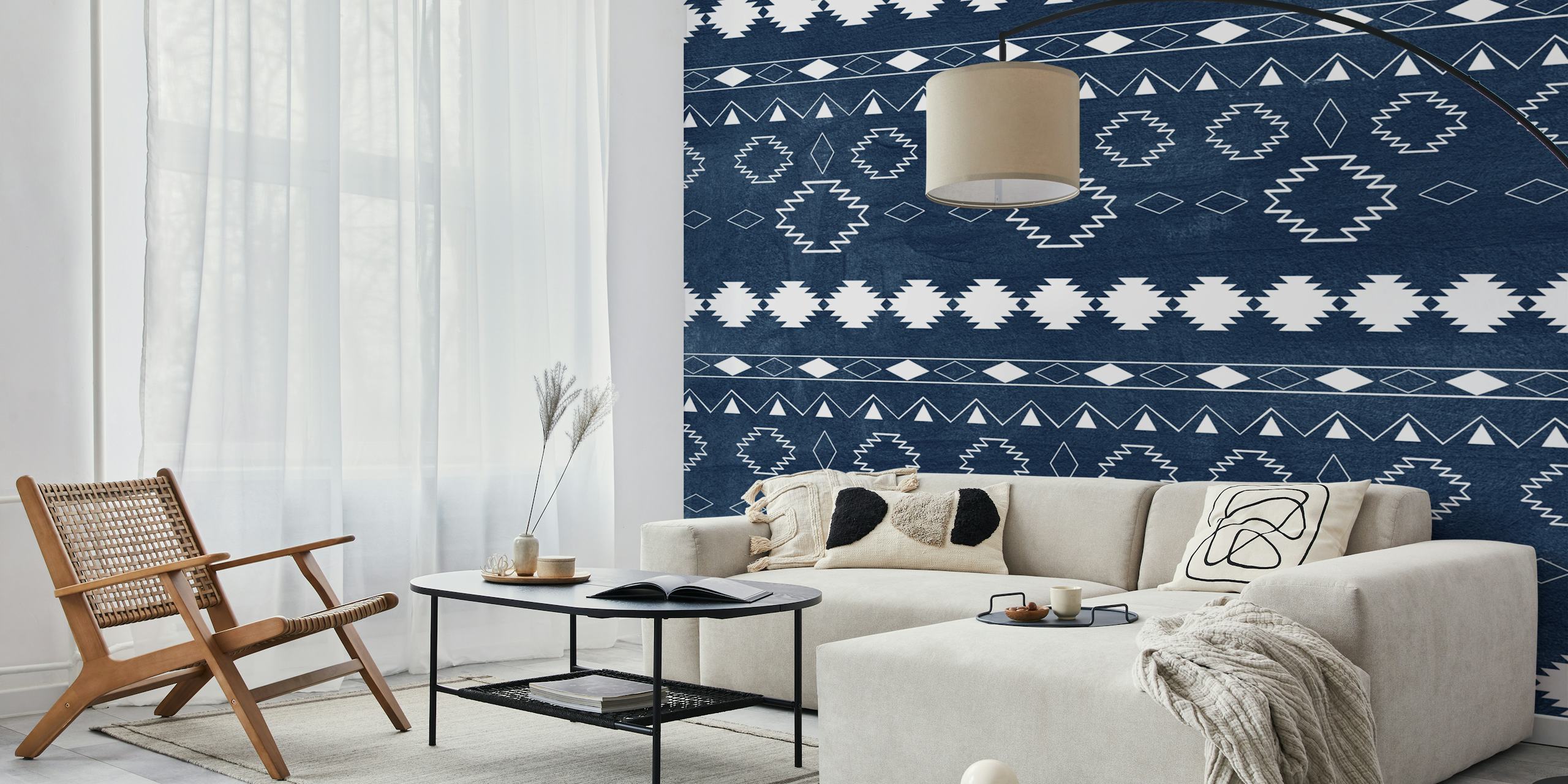 Tribal Boho Pattern Chic 2 wallpaper in a room
