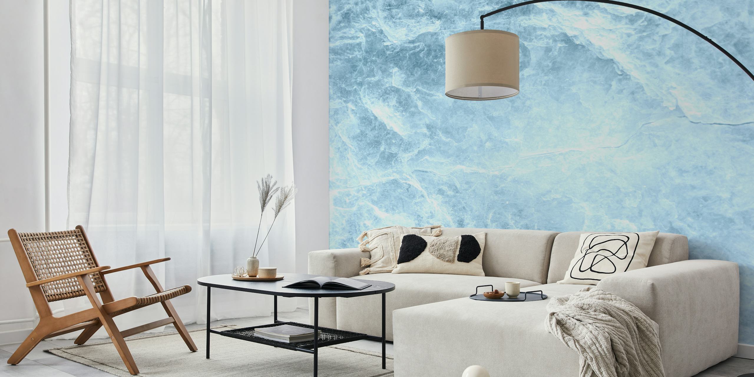 Light blue marble texture wallpaper