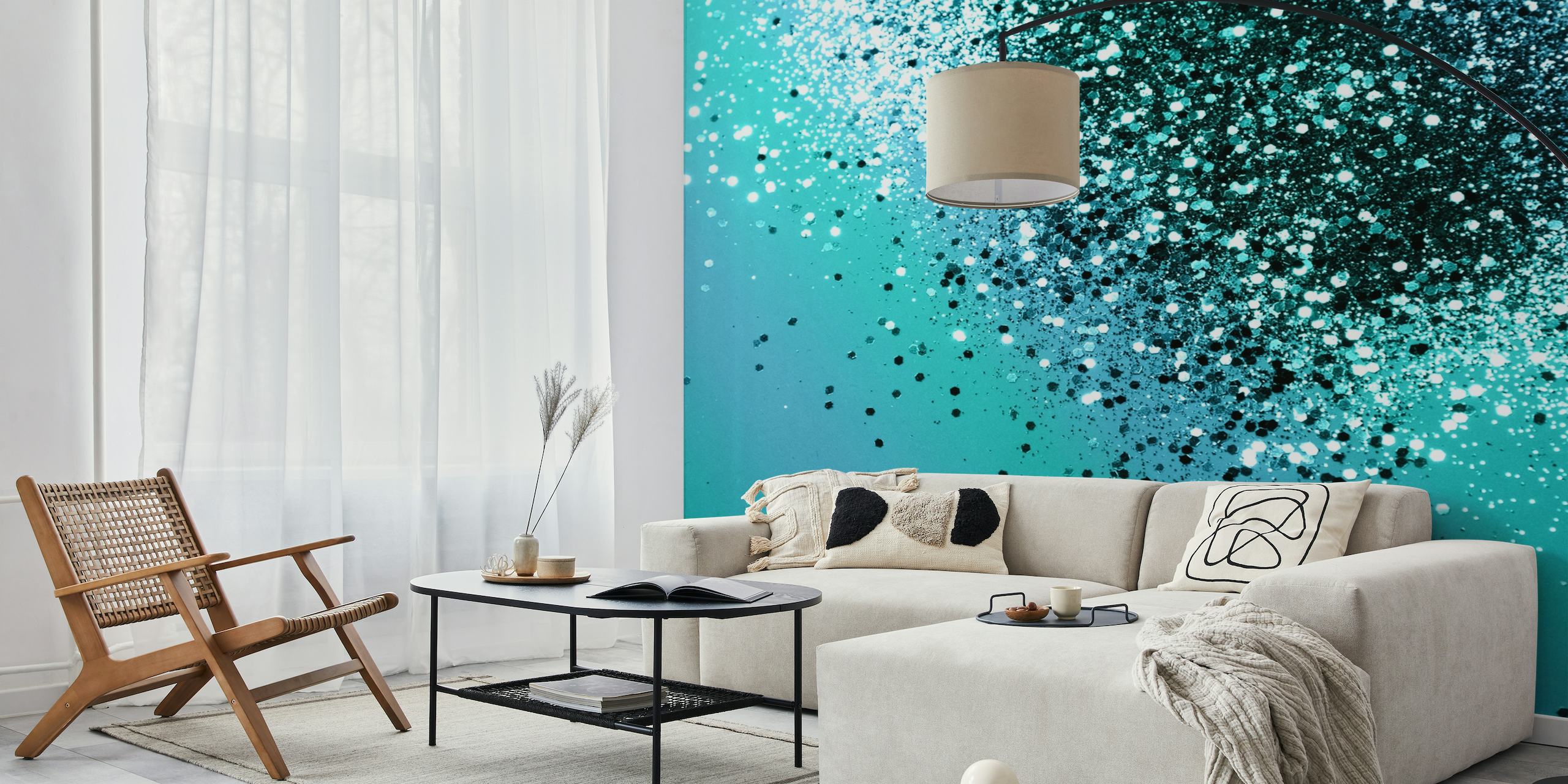 Aqua Blue OCEAN Glitter 1 wallpaper