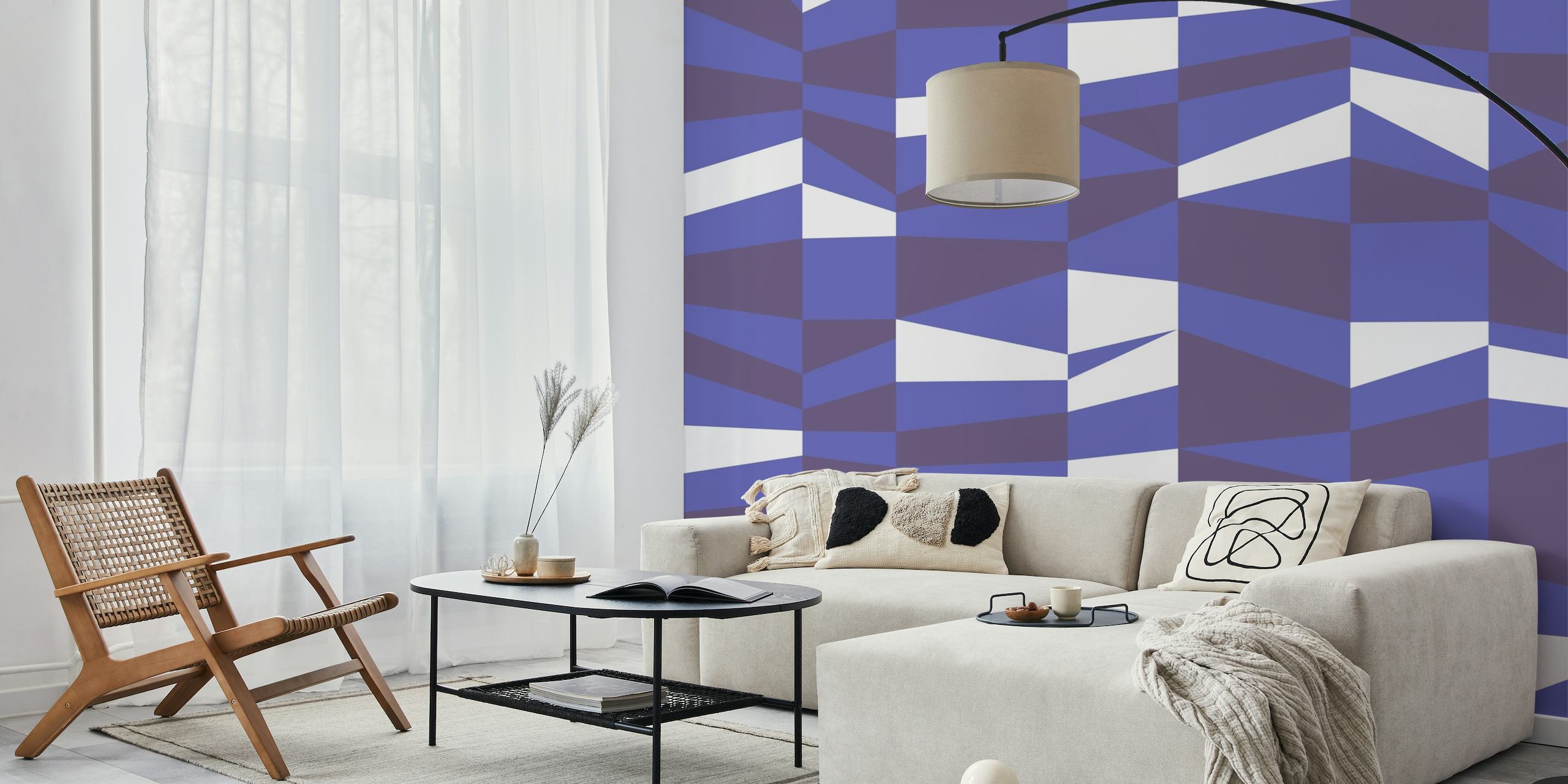 Purple Color Blocks geometric wallpaper
