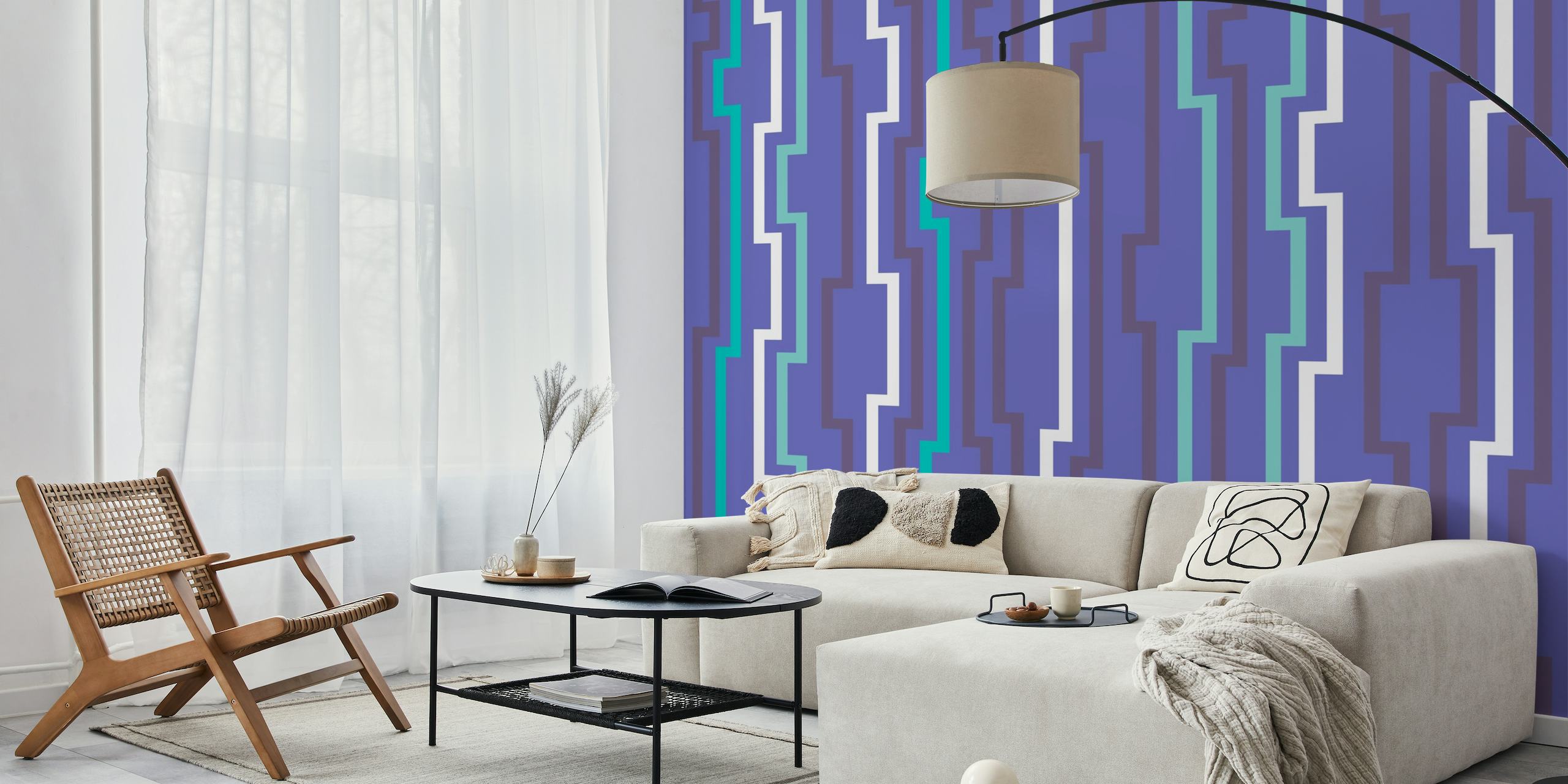 Geometric Aqua Purple Cyan wallpaper
