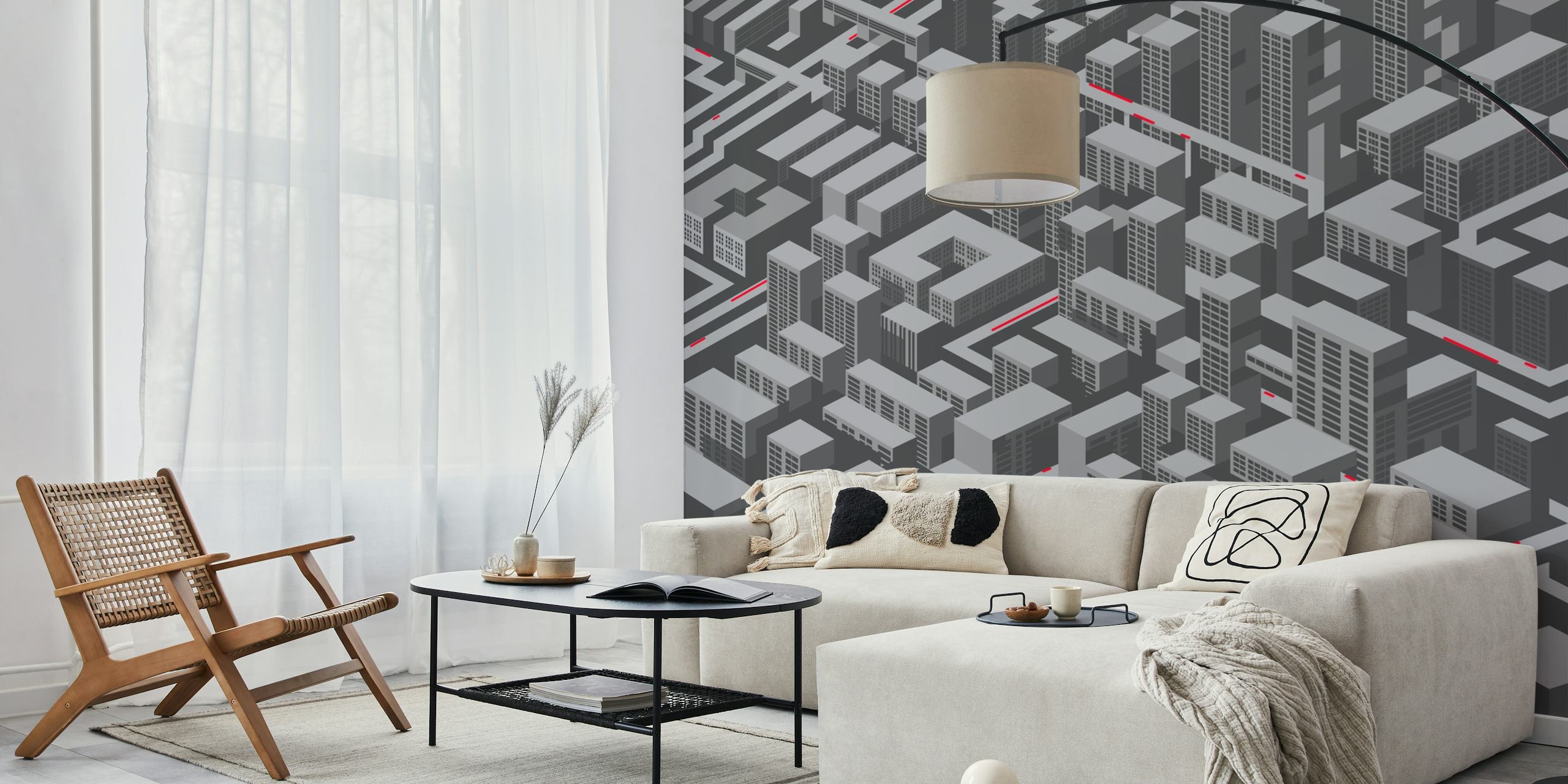 Brutalist Utopia wallpaper in a room setting