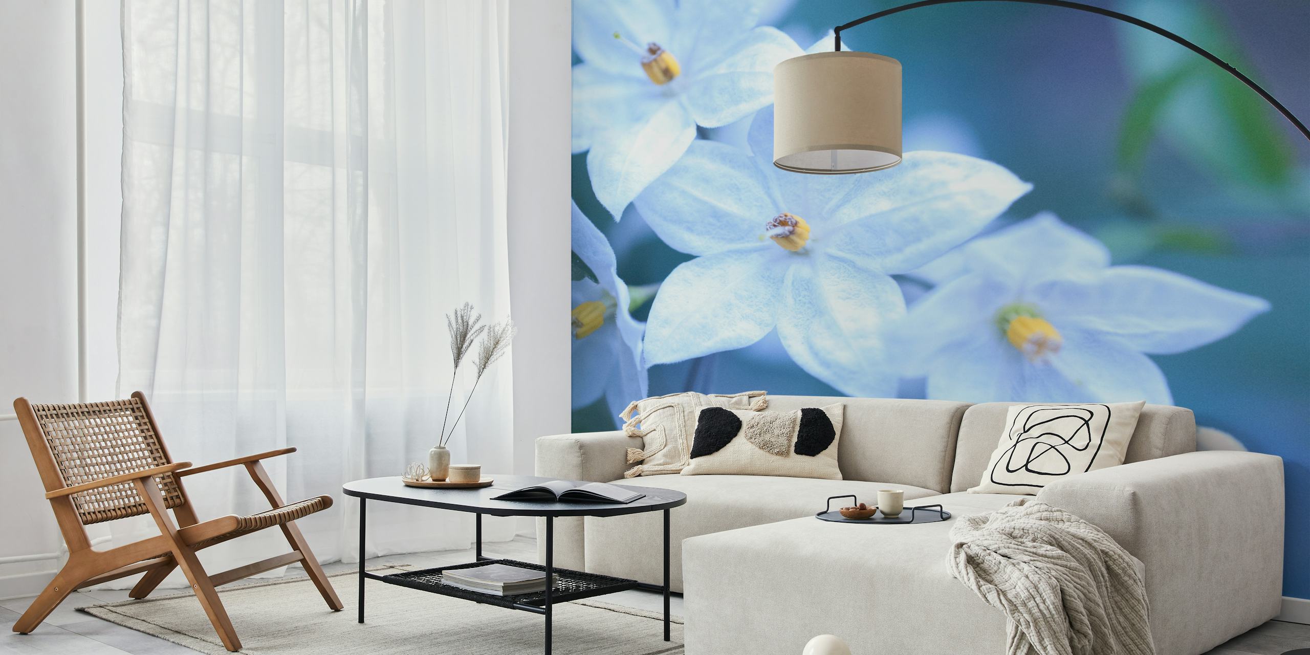 Jasmine Nightshade 3 floral wallpaper in a room