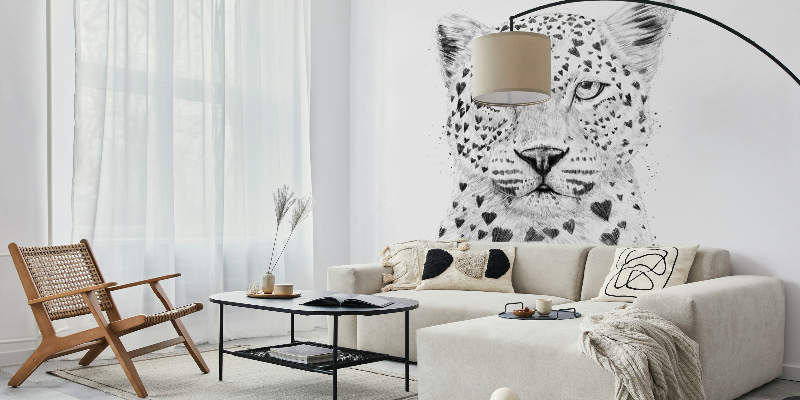 Lovely leopard tapetdesign i ett rum