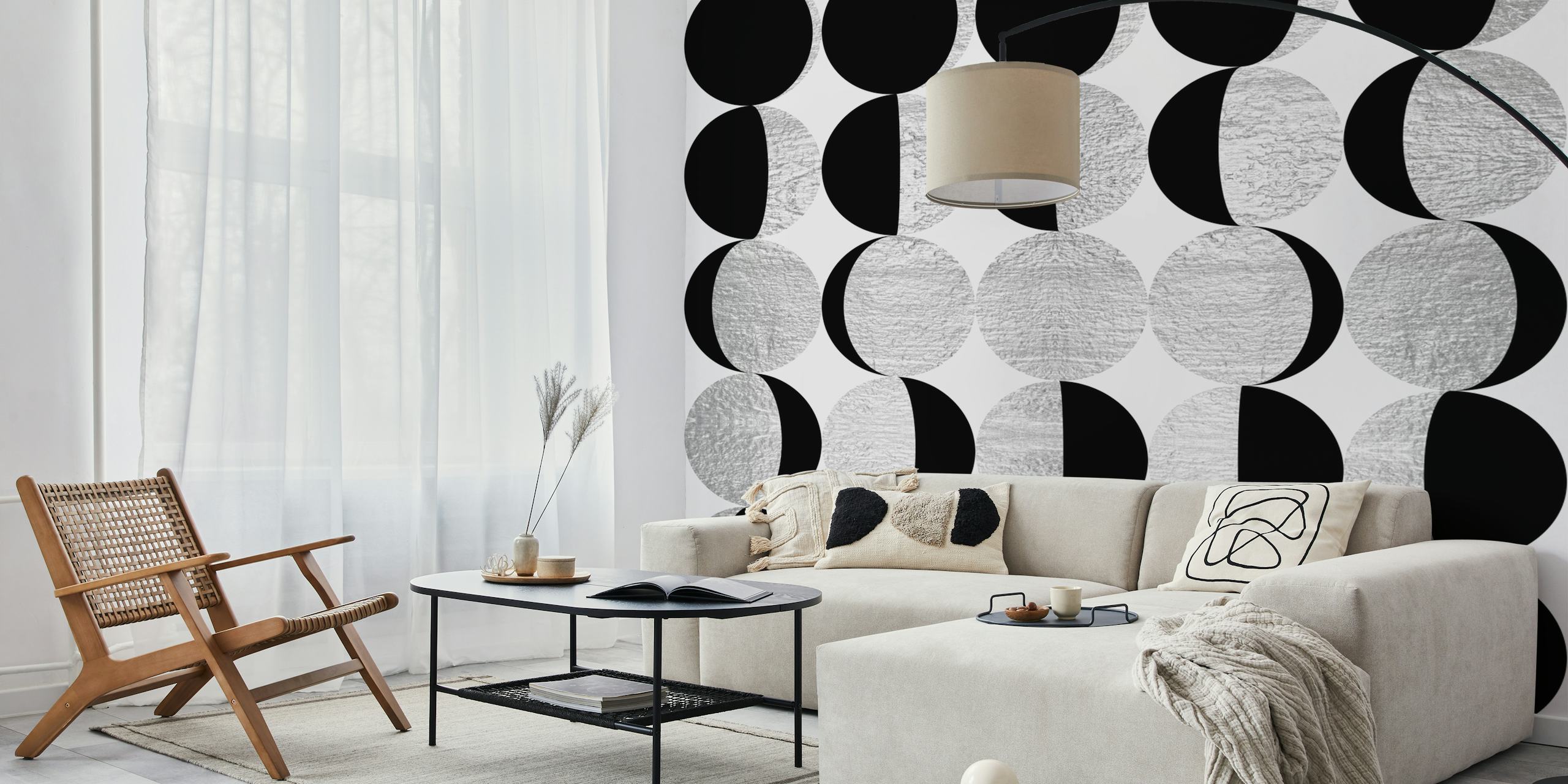 Retro Silver Moon Phases i et rum